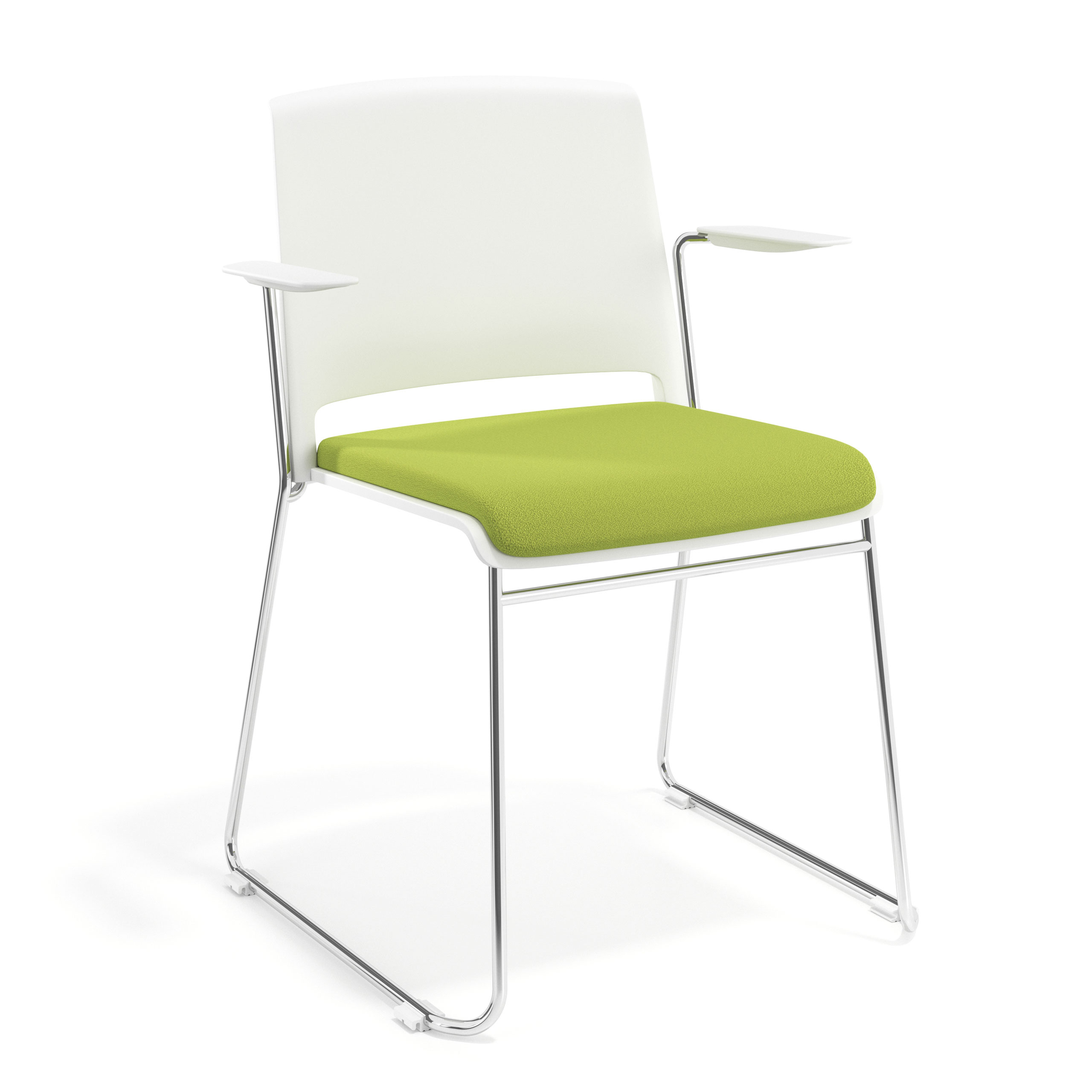 silla confidente verde lotus con brazos tapizada tela 1