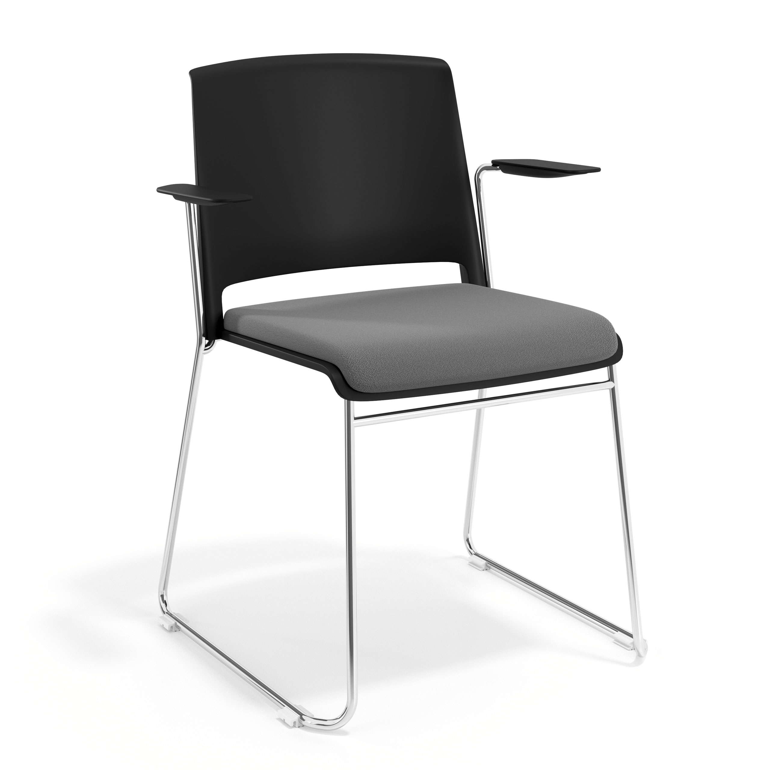 silla confidente gris lotus con brazos tapizada tela 1