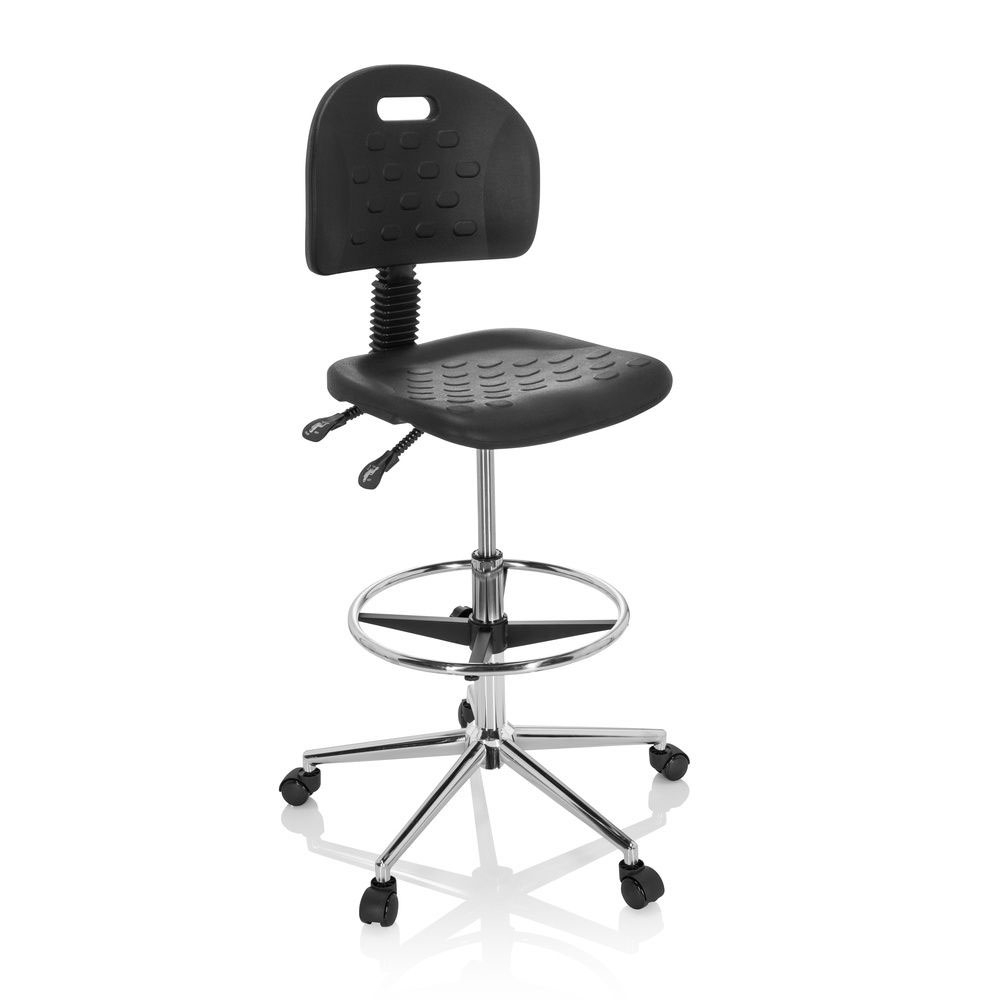 taburete de trabajo y laboratorio negro work 23 plastico 1