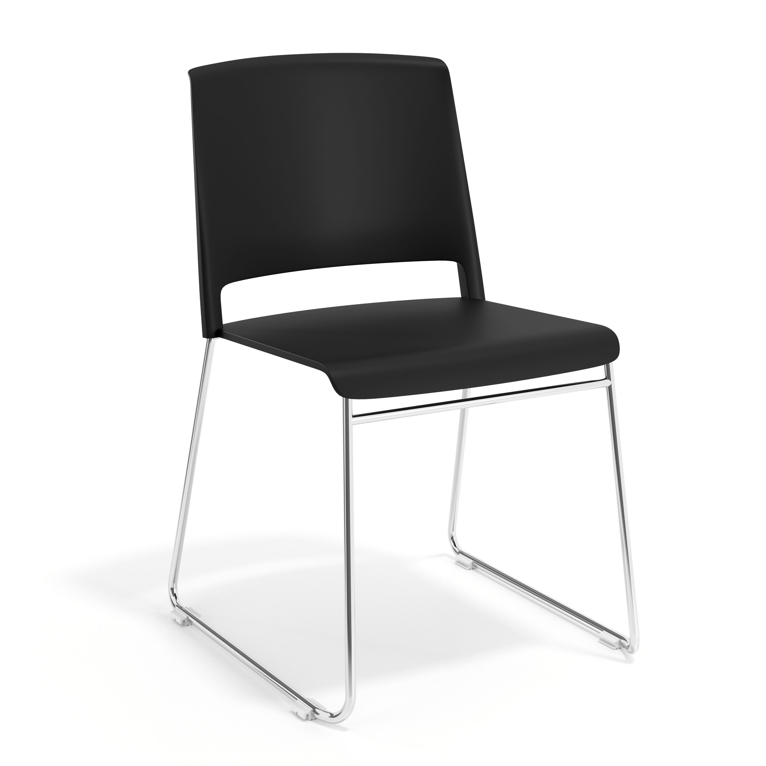 silla confidente negro lotus sin brazos tela 1