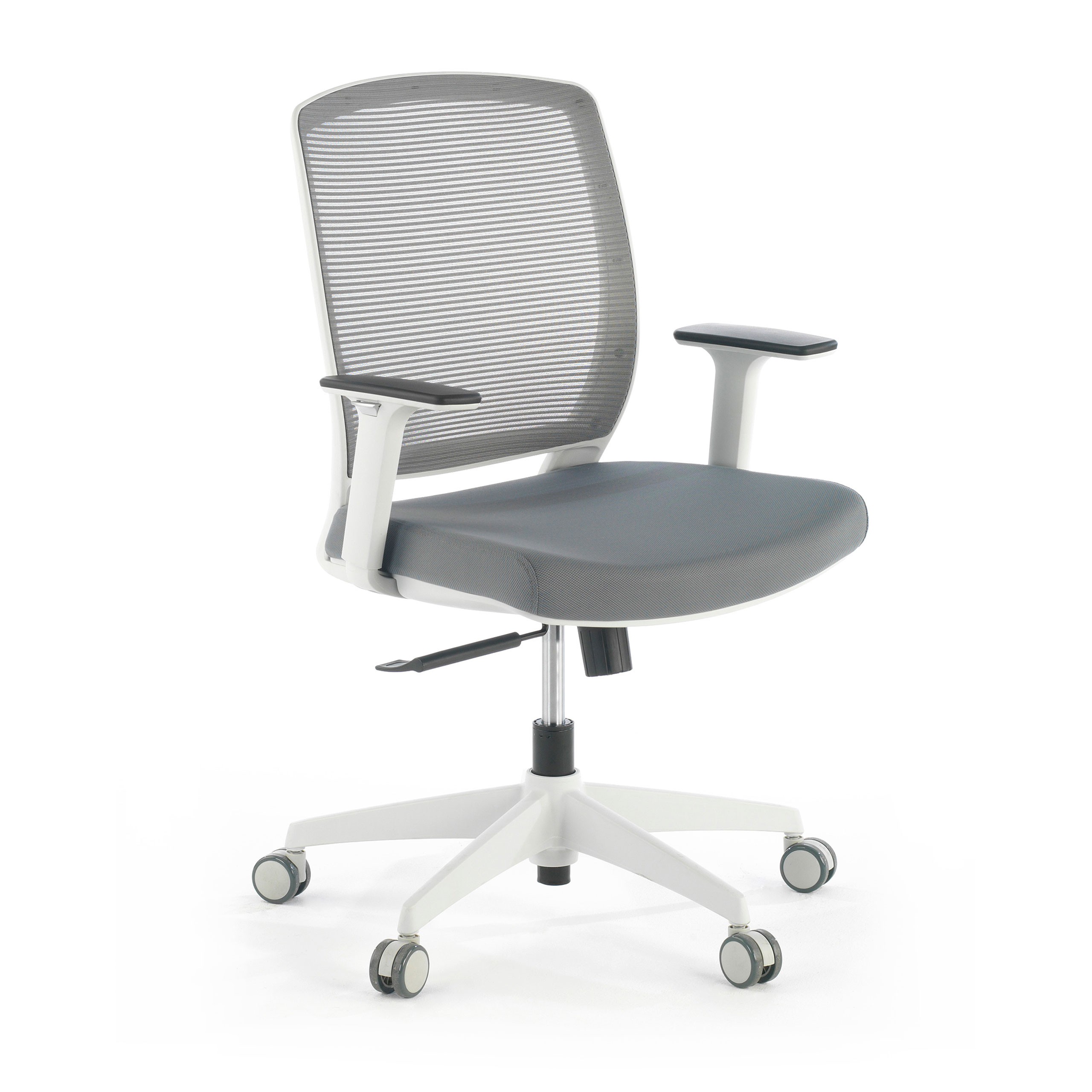 silla giratoria gris nicole white silla estructura blanca malla 1