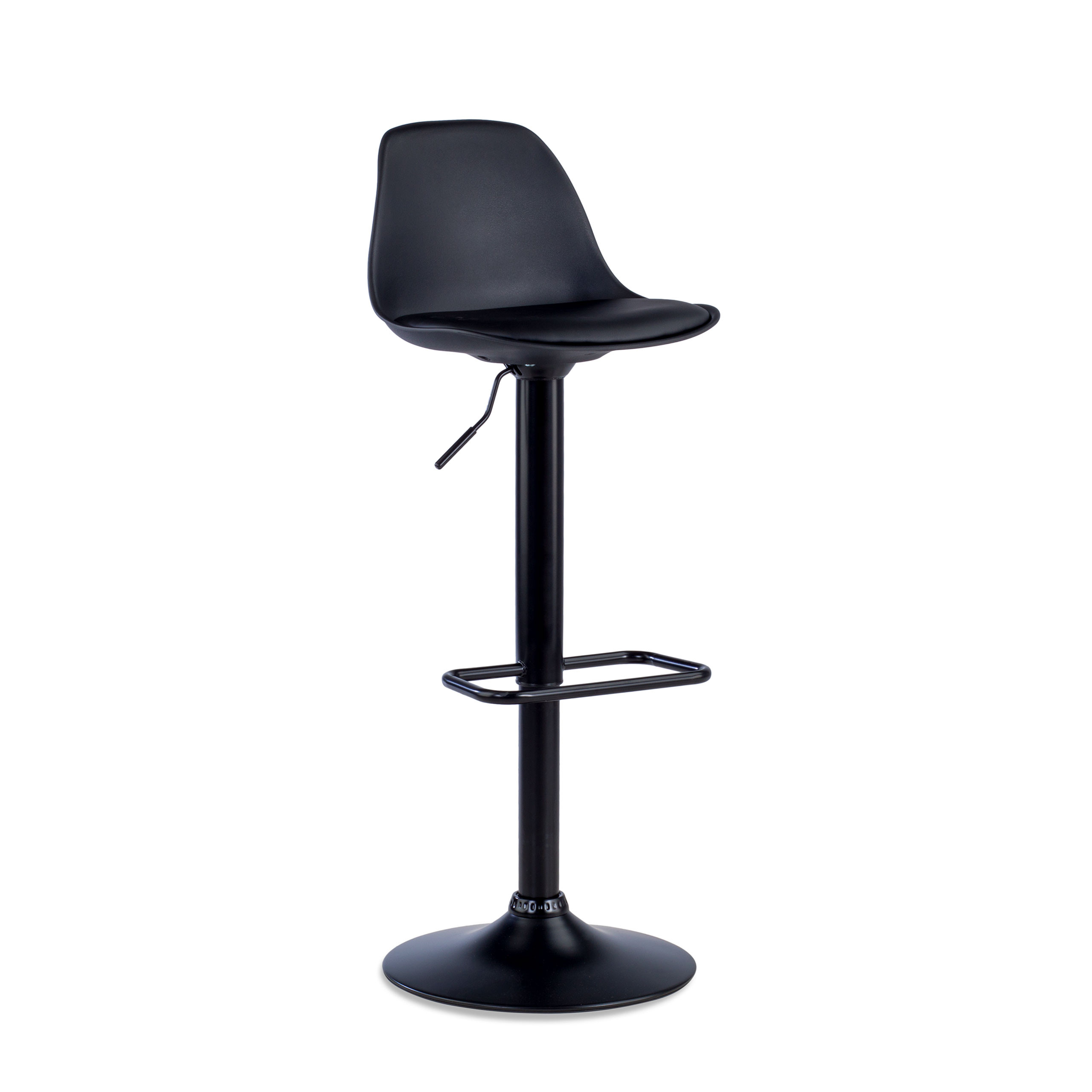 taburete de oficina negro nordic taburete patas de metal piel sintetica 1