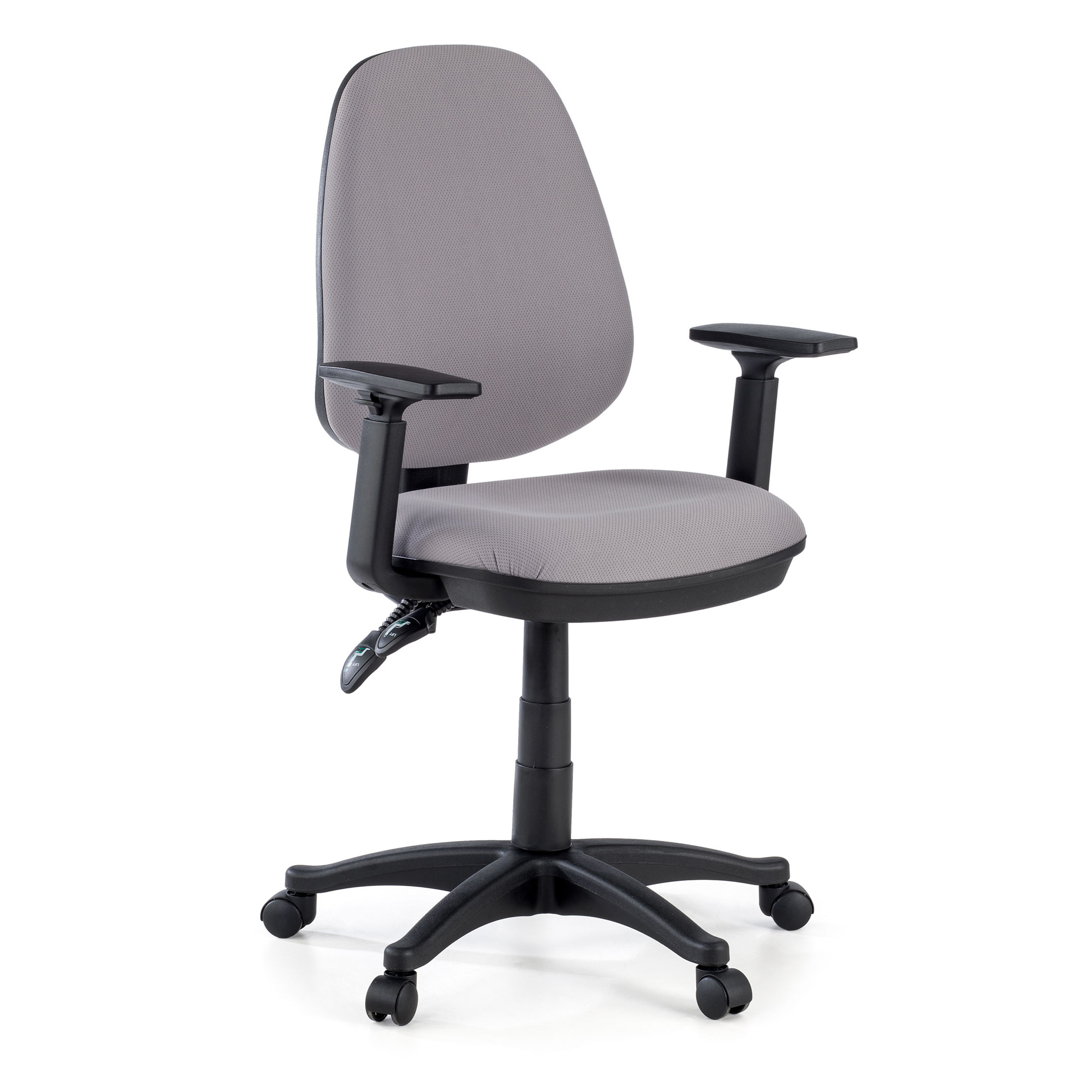 silla giratoria gris eco con brazos tela 1
