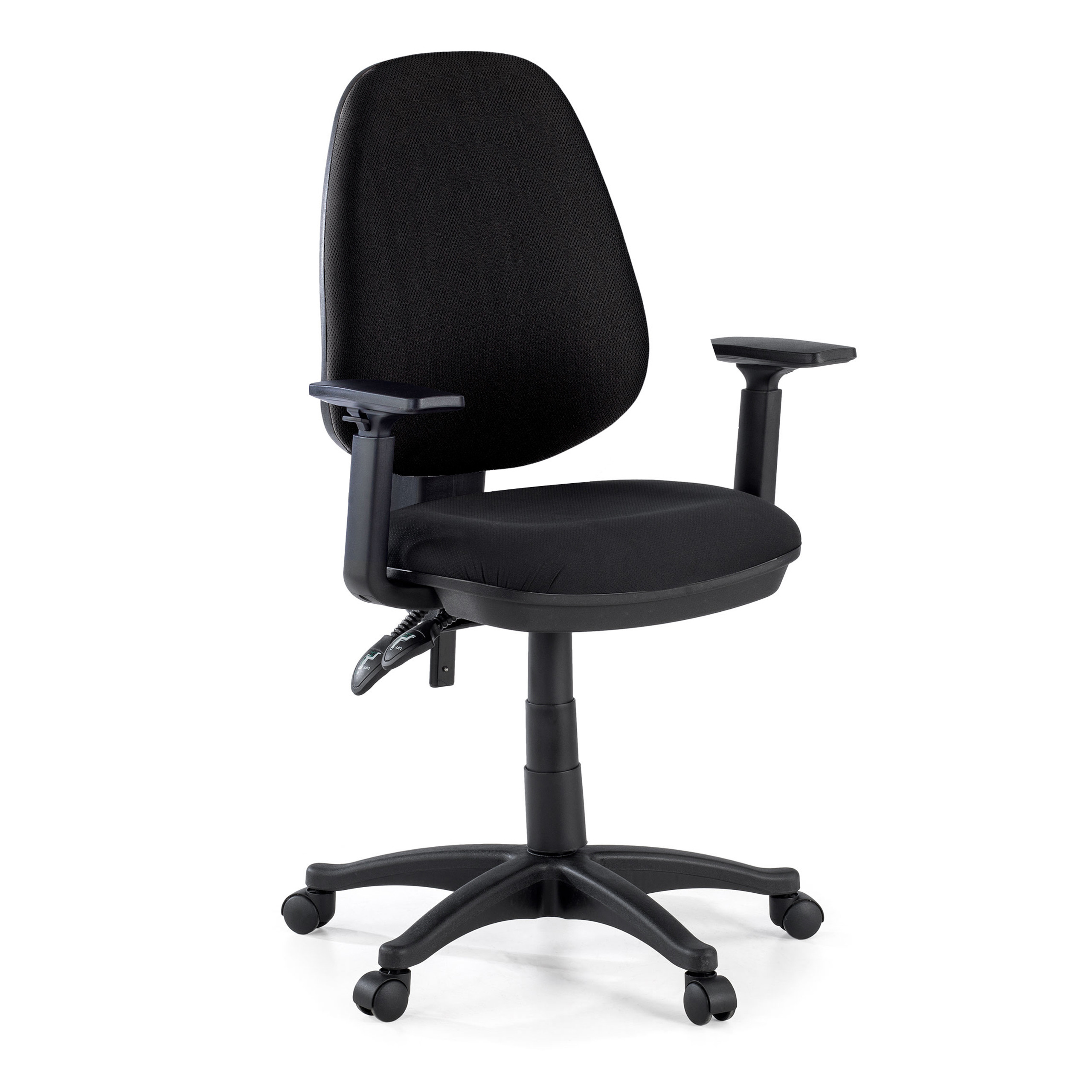 silla giratoria negro eco con brazos tela 1