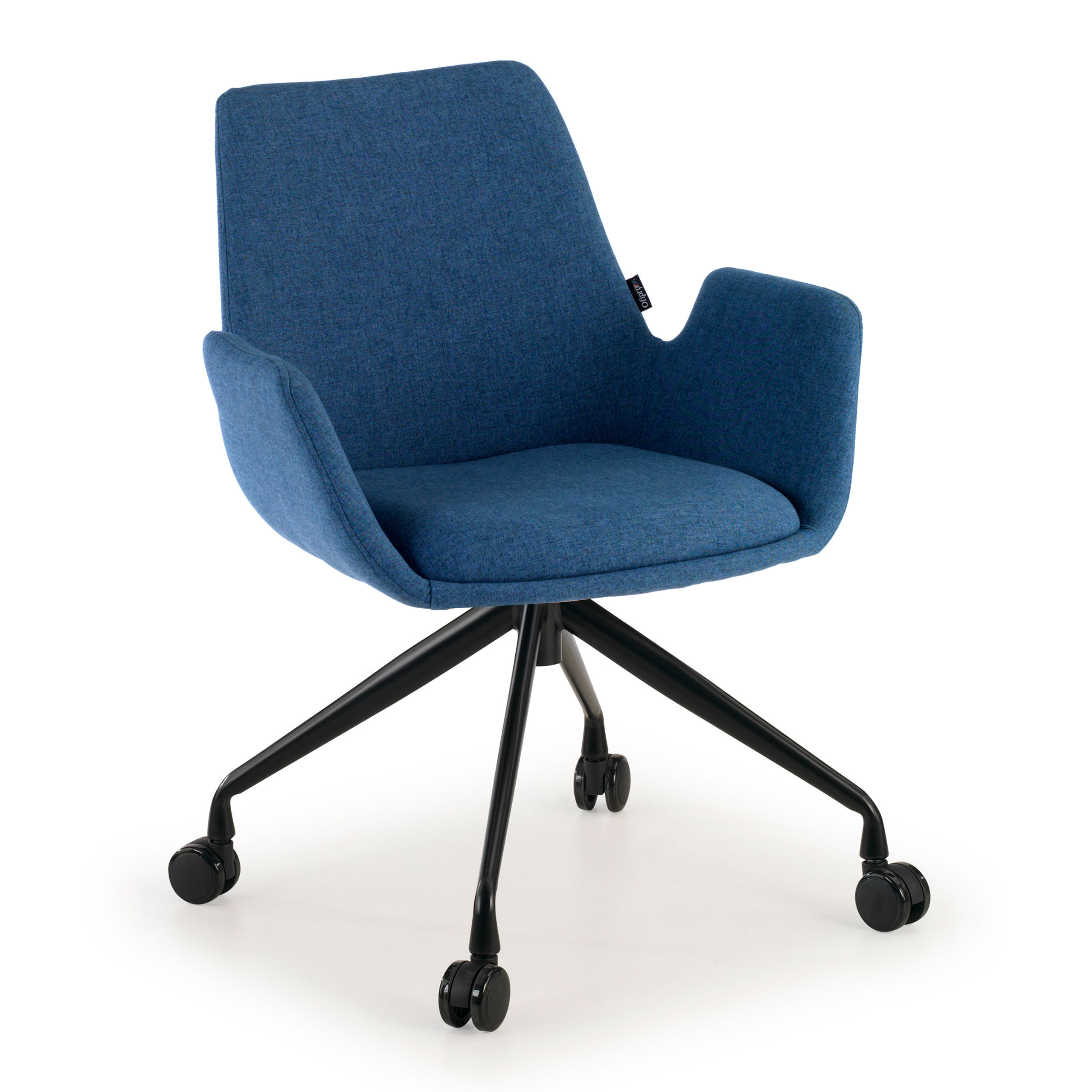 silla confidente azul elodie giratoria con ruedas tela 1