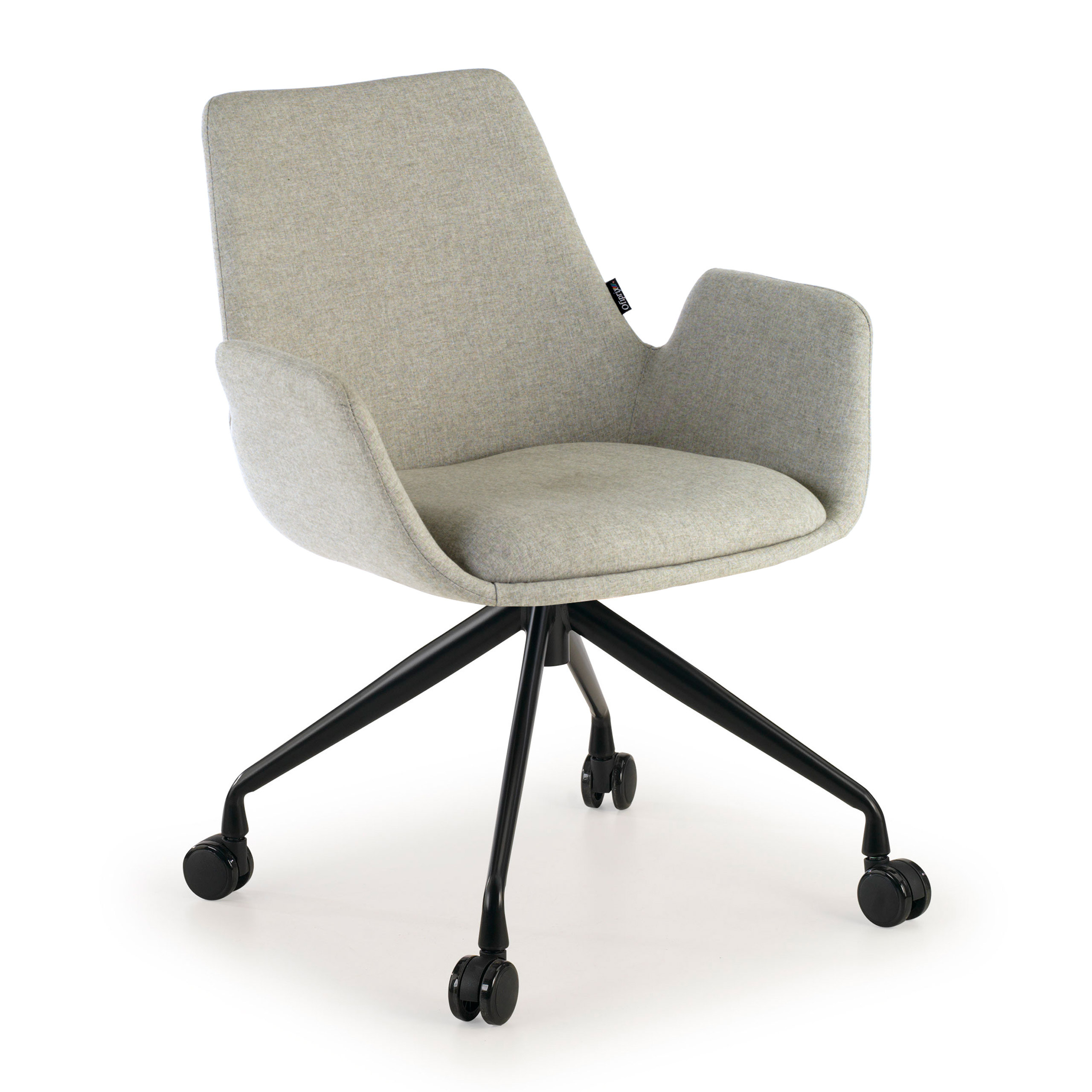 silla confidente gris elodie giratoria con ruedas tela 1