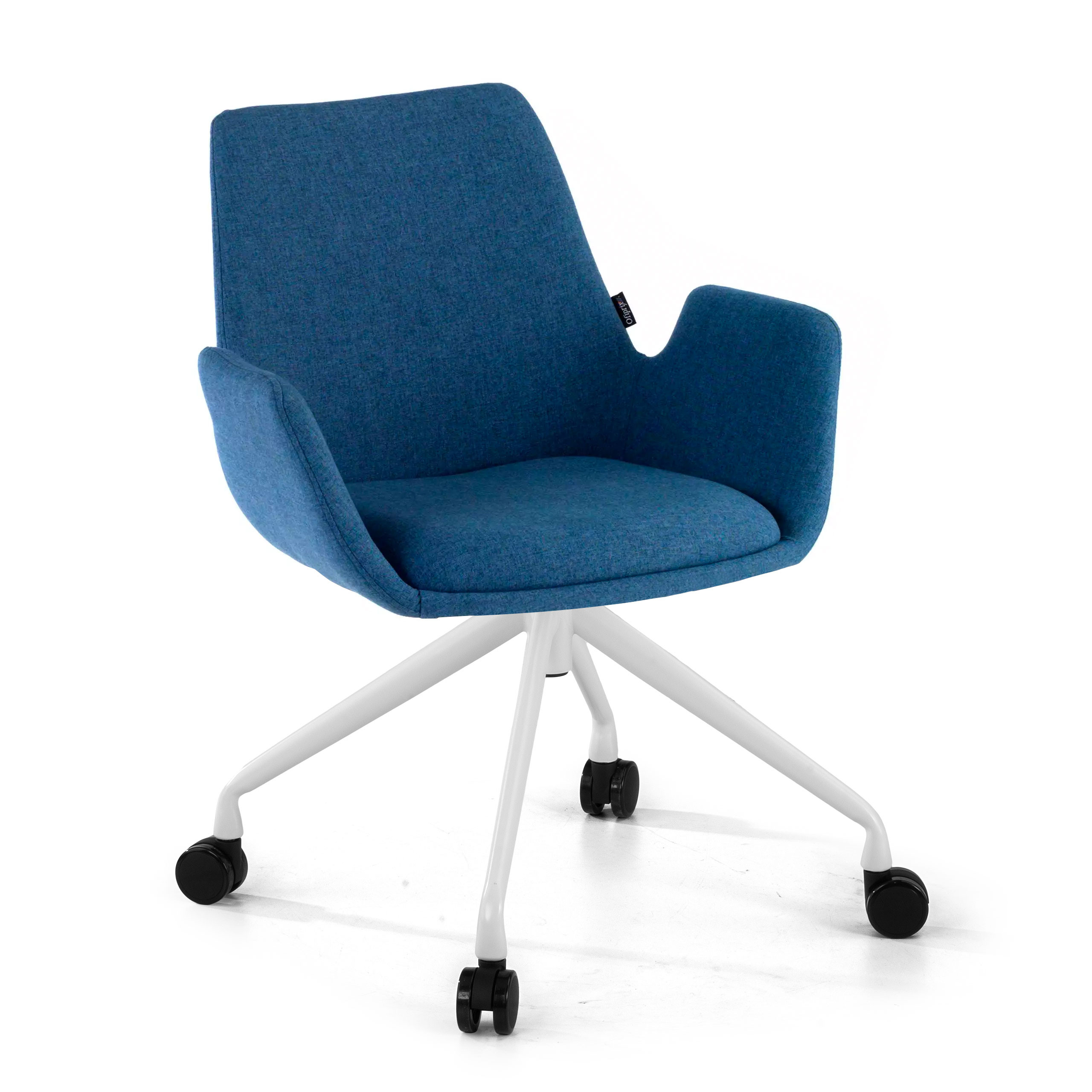 silla confidente azul elodie giratoria con ruedas tela 1