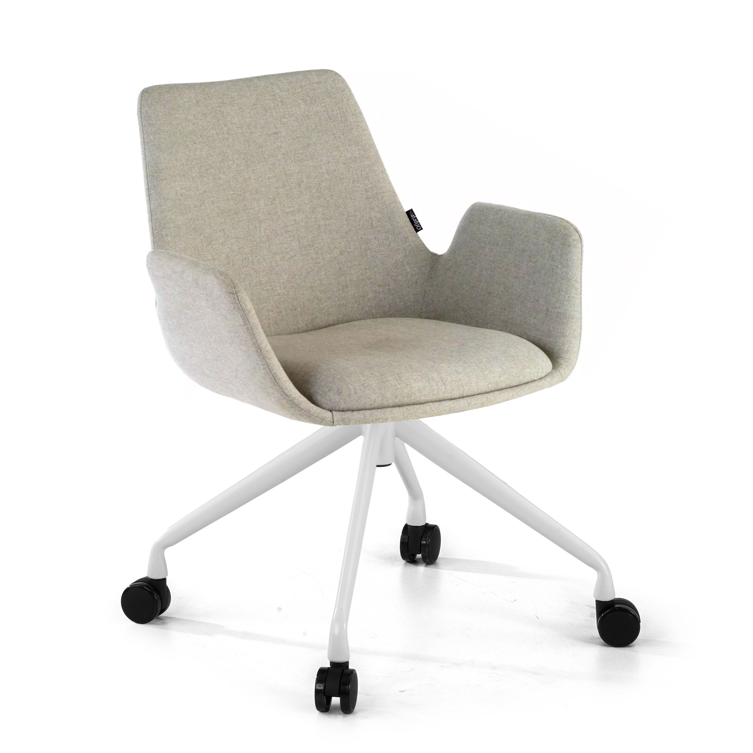 silla confidente gris elodie giratoria con ruedas tela 1