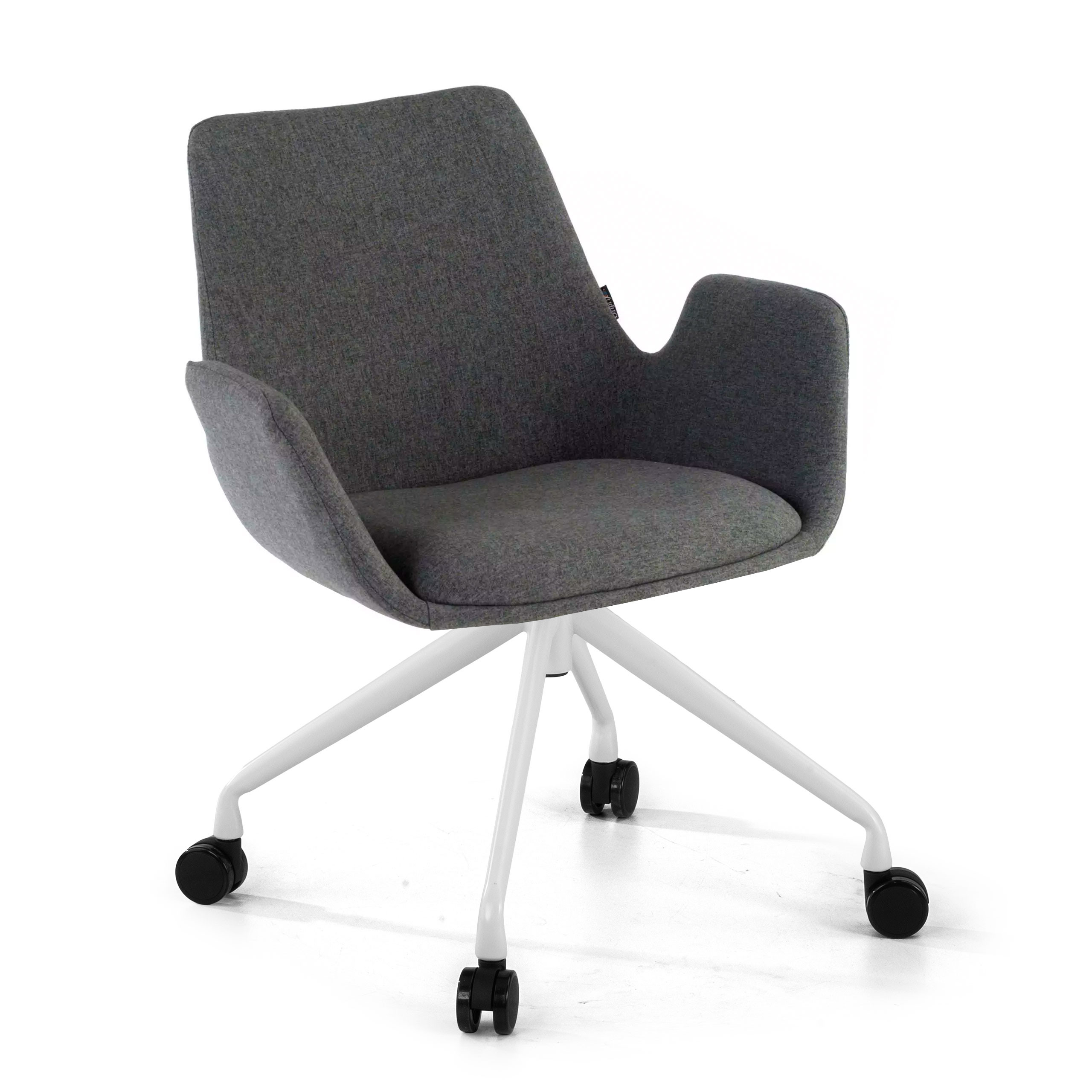 silla confidente antracita elodie giratoria con ruedas tela 1