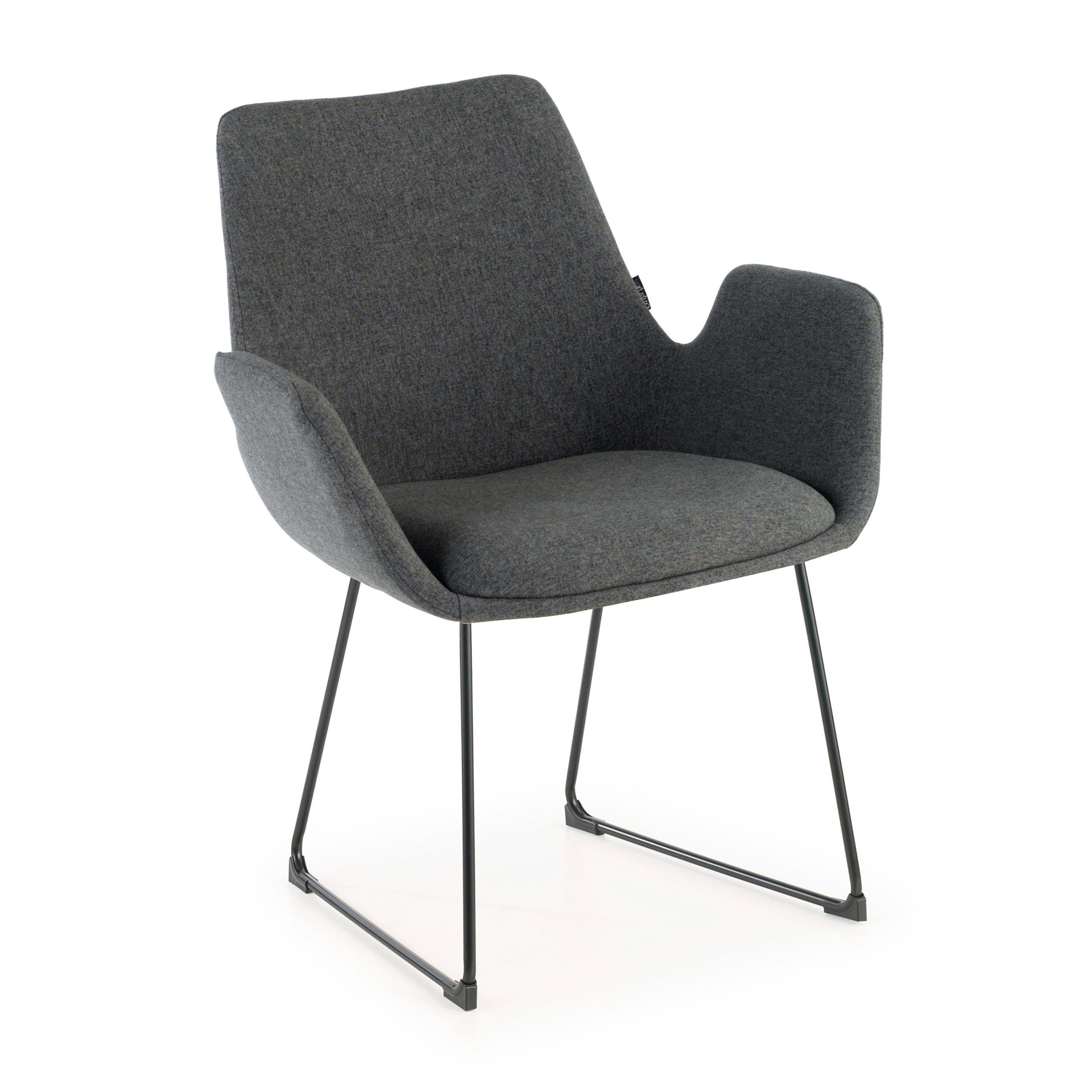 silla confidente antracita elodie estructura patin tela 1