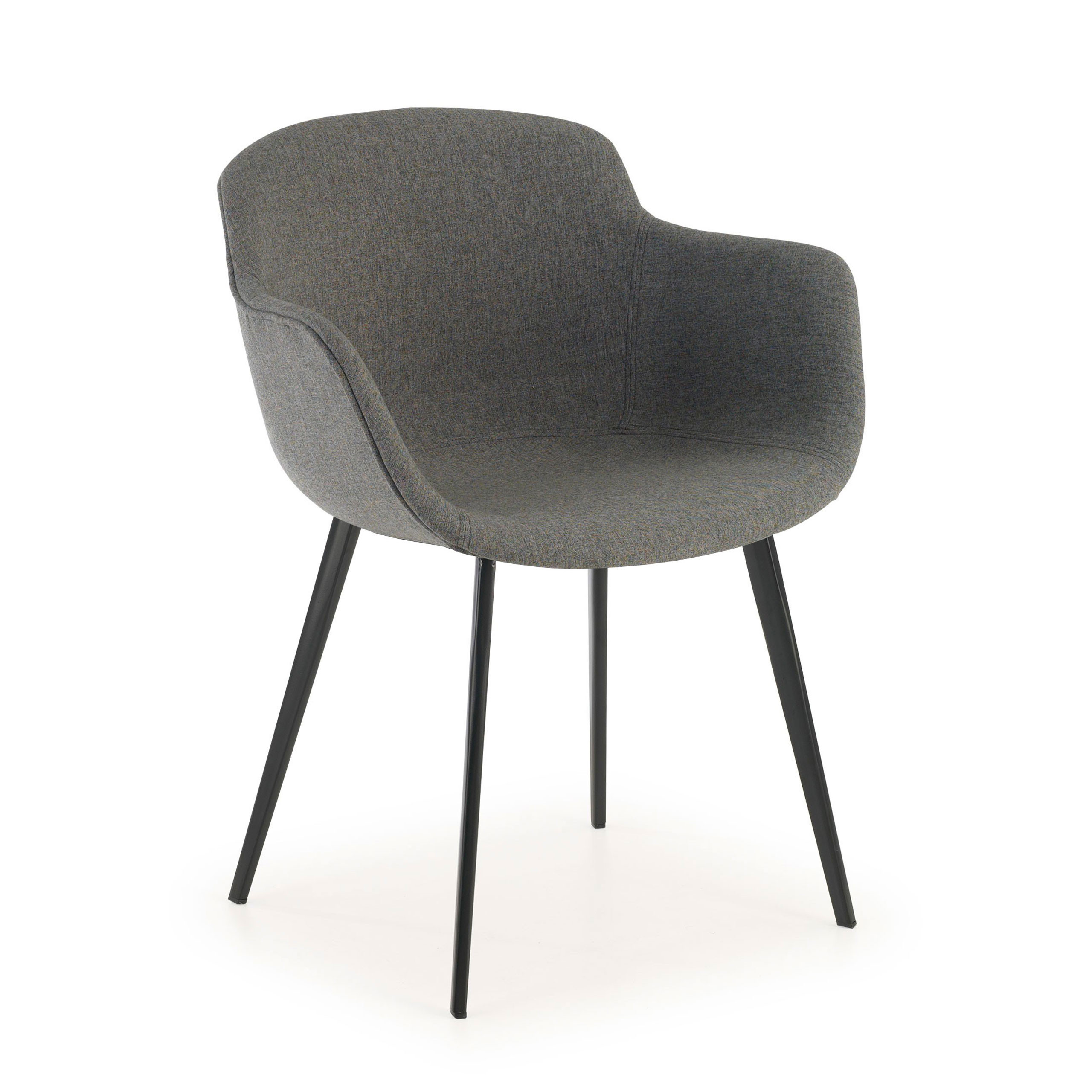 silla confidente antracita ivonne 4 patas tela 1