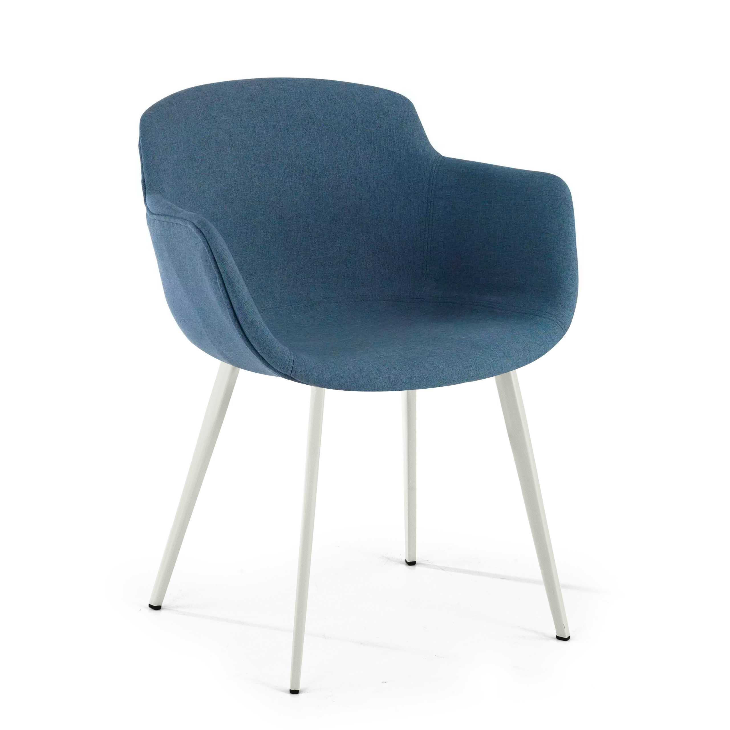 silla confidente azul ivonne 4 patas tela 1