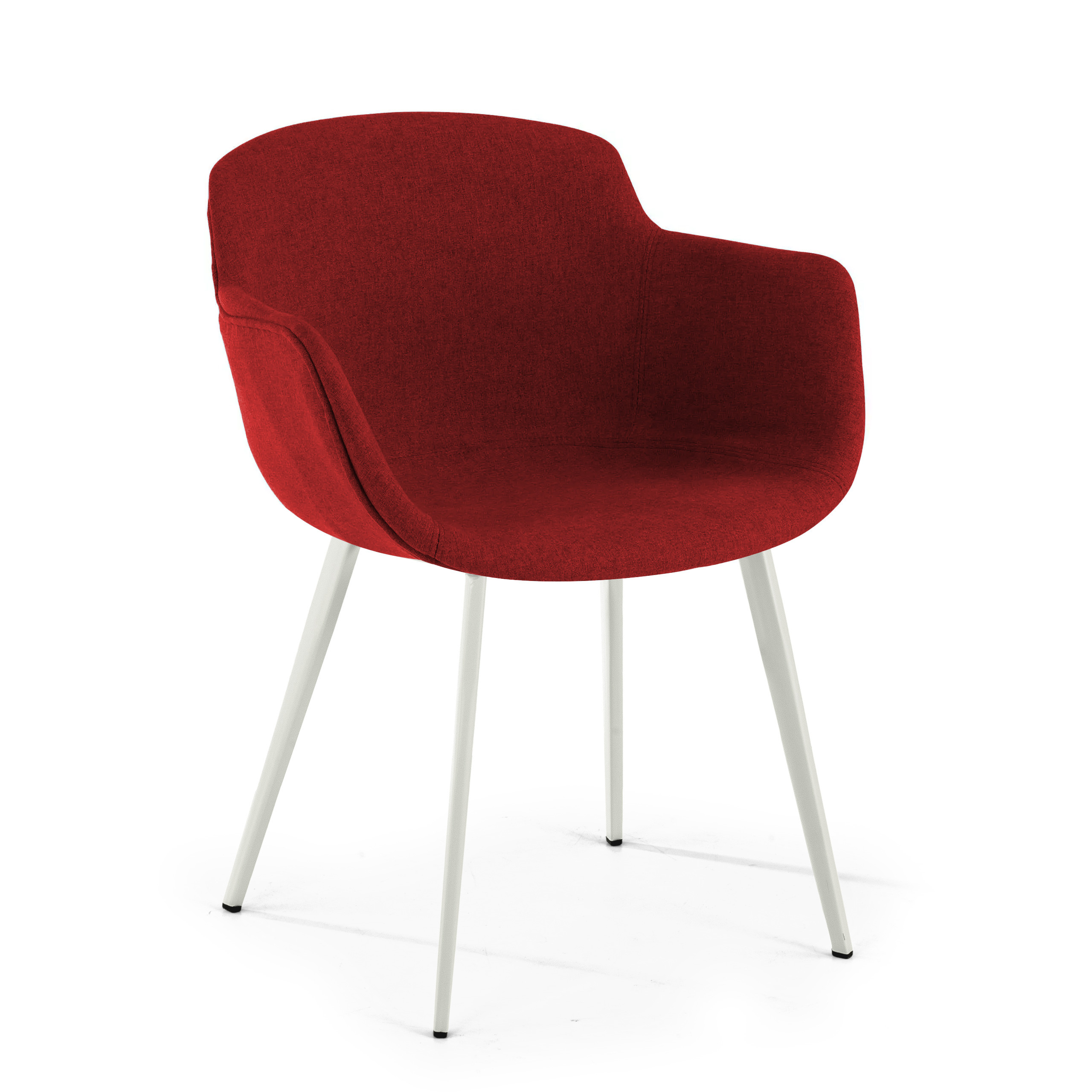 silla confidente rojo ivonne 4 patas tela 1