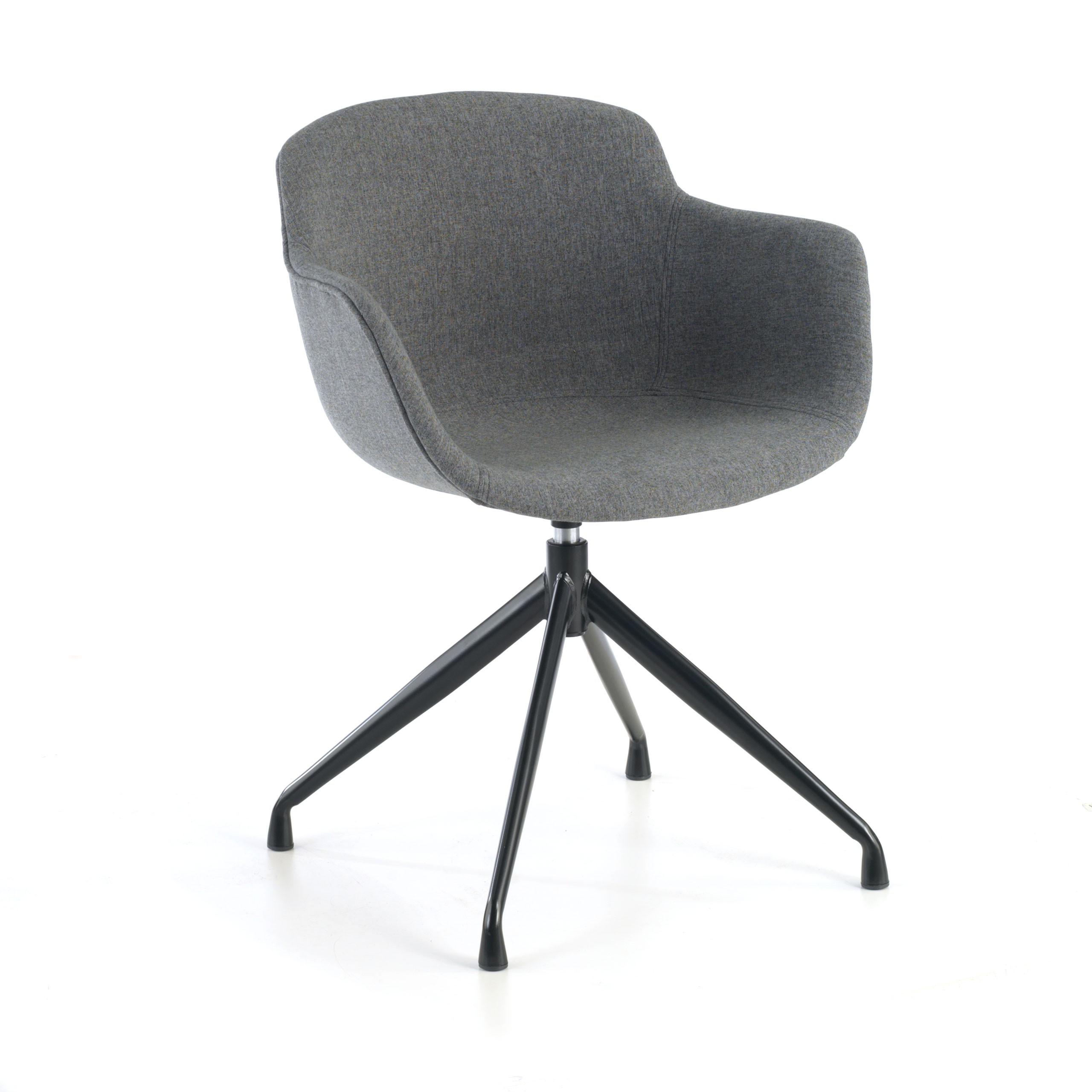 silla confidente antracita ivonne base piramide tela 1