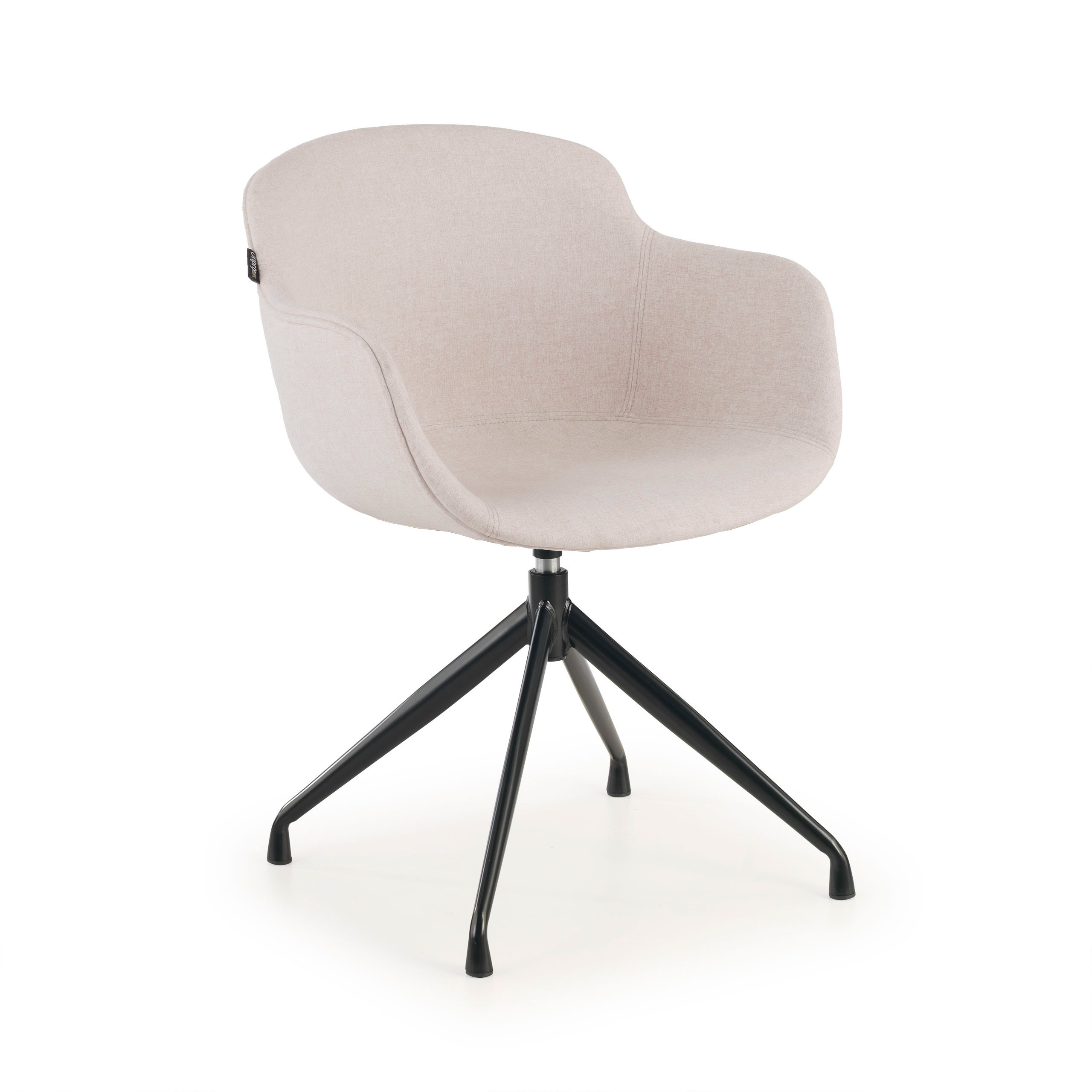 silla confidente beige ivonne base piramide tela 1