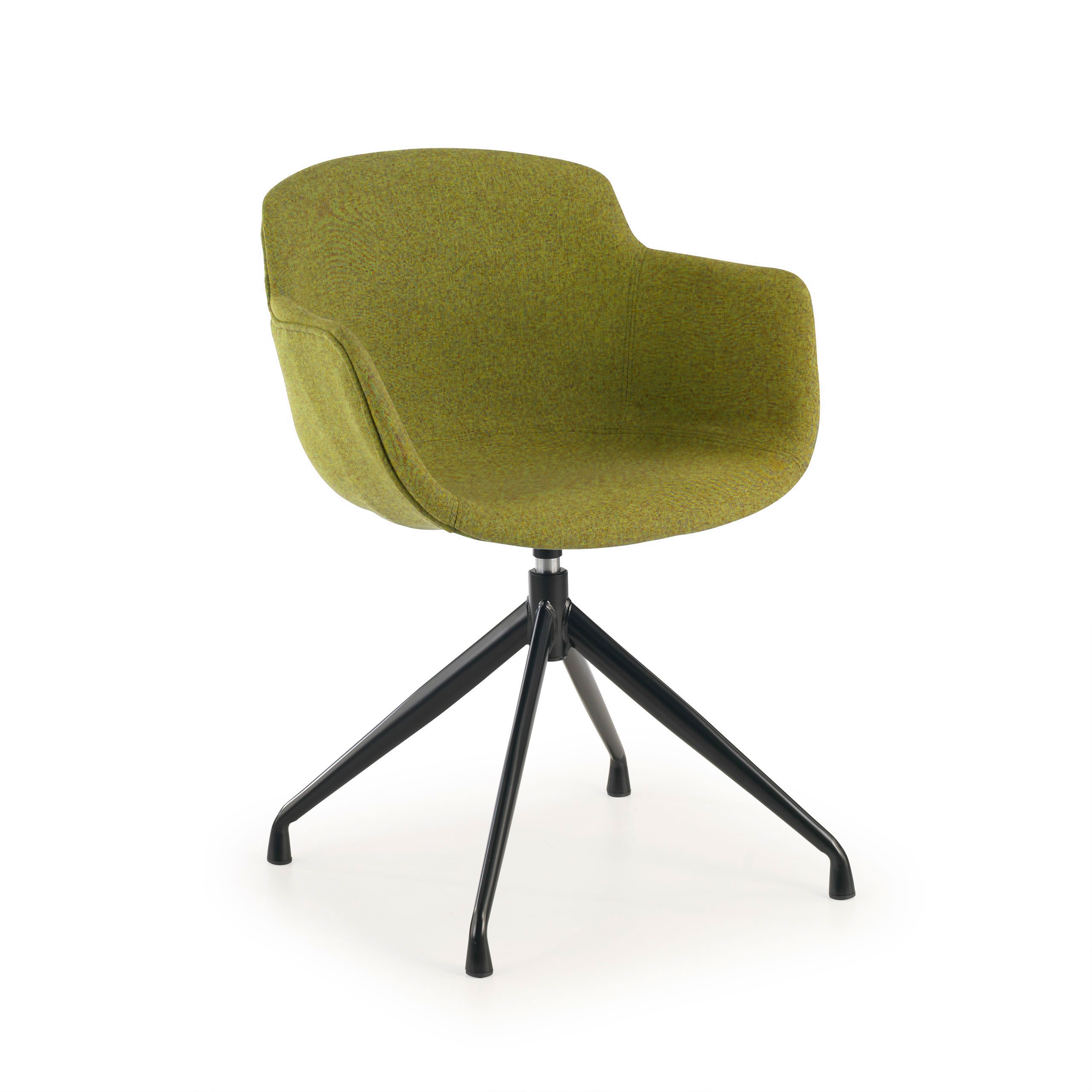 silla confidente verde ivonne base piramide tela 1