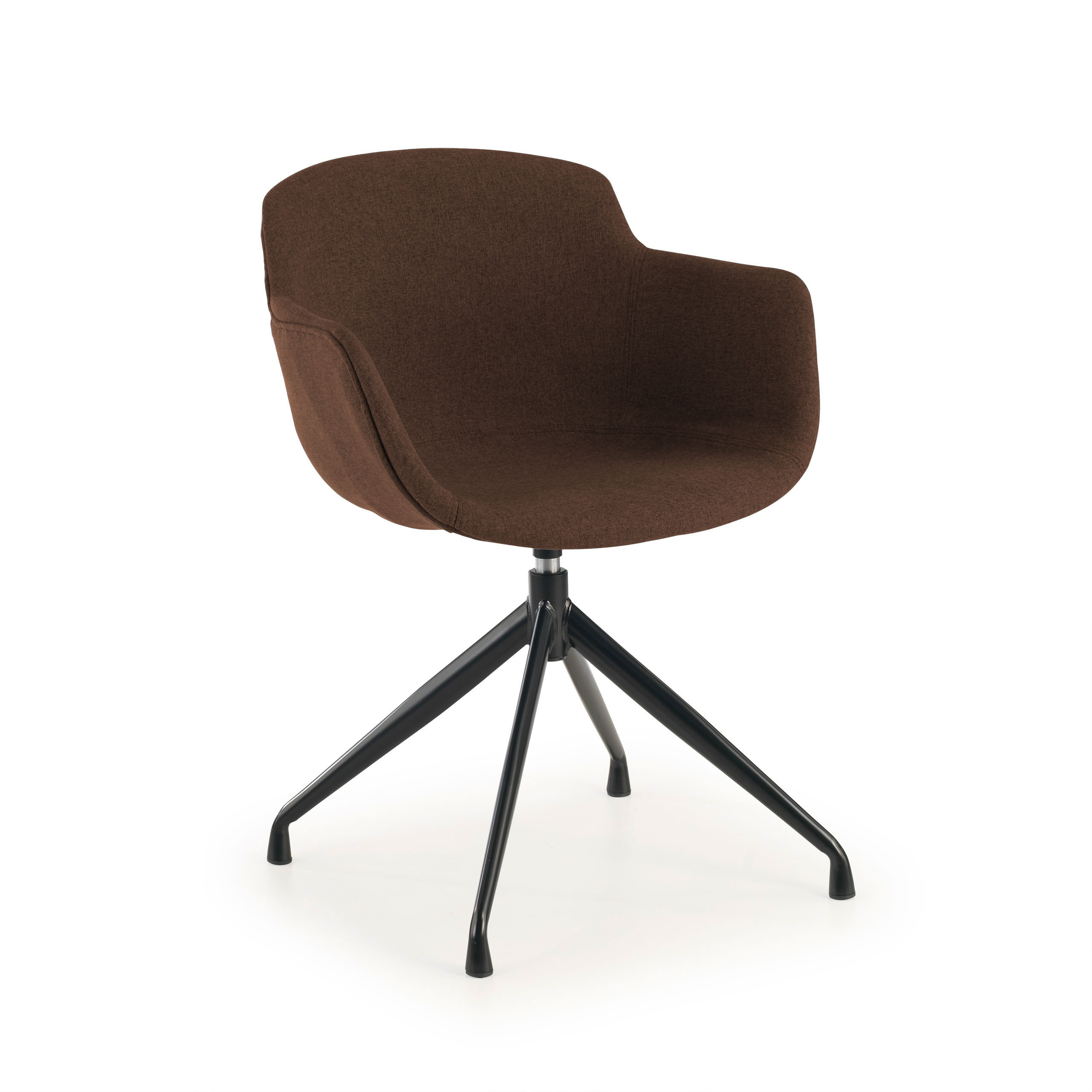 silla confidente marron ivonne base piramide tela 1