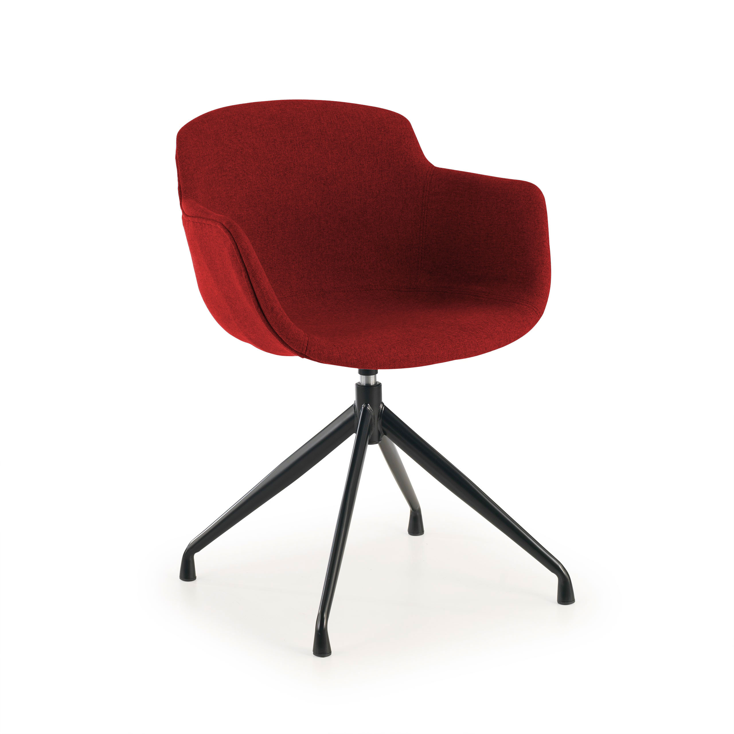 silla confidente rojo ivonne base piramide tela 1