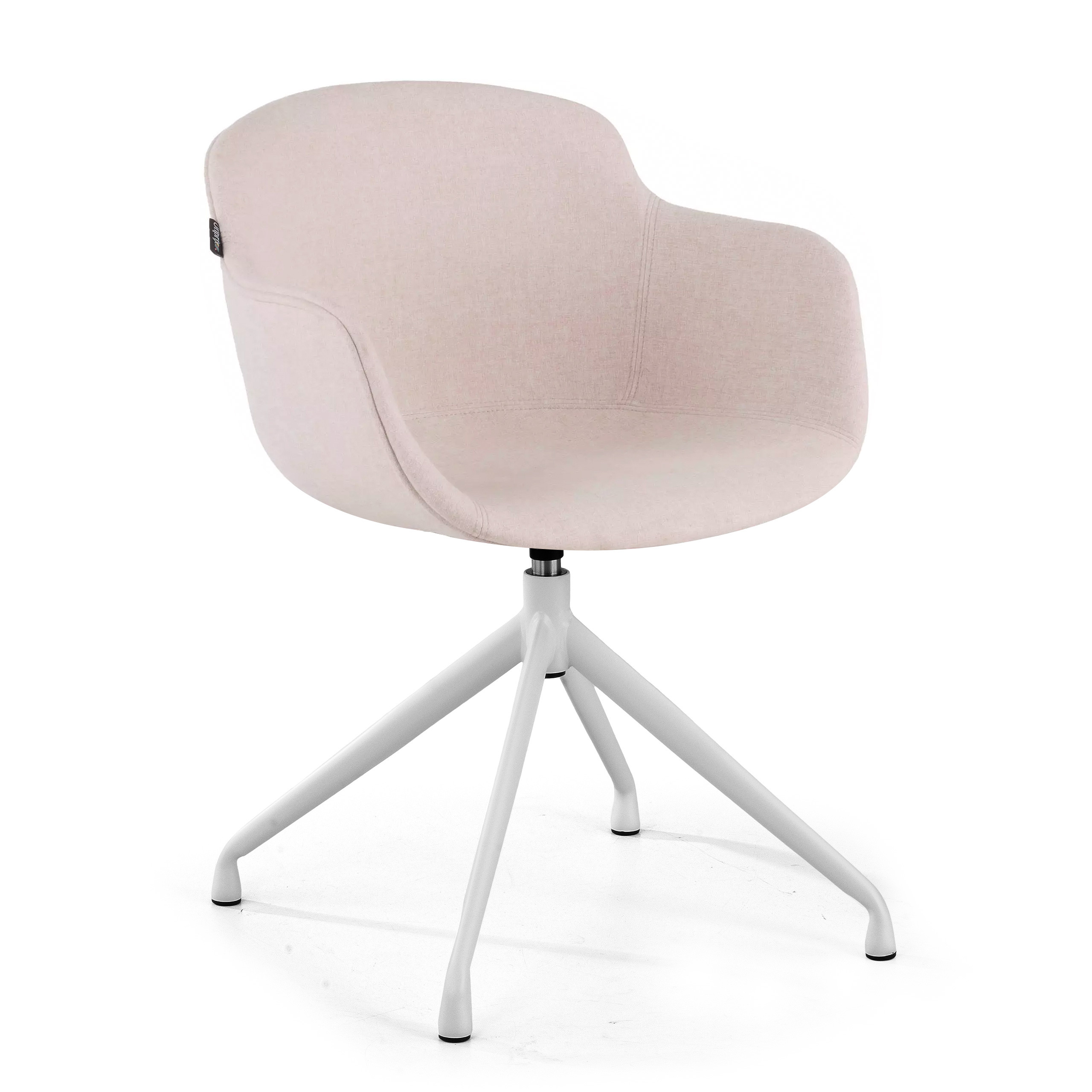 silla confidente beige ivonne base piramide tela 1