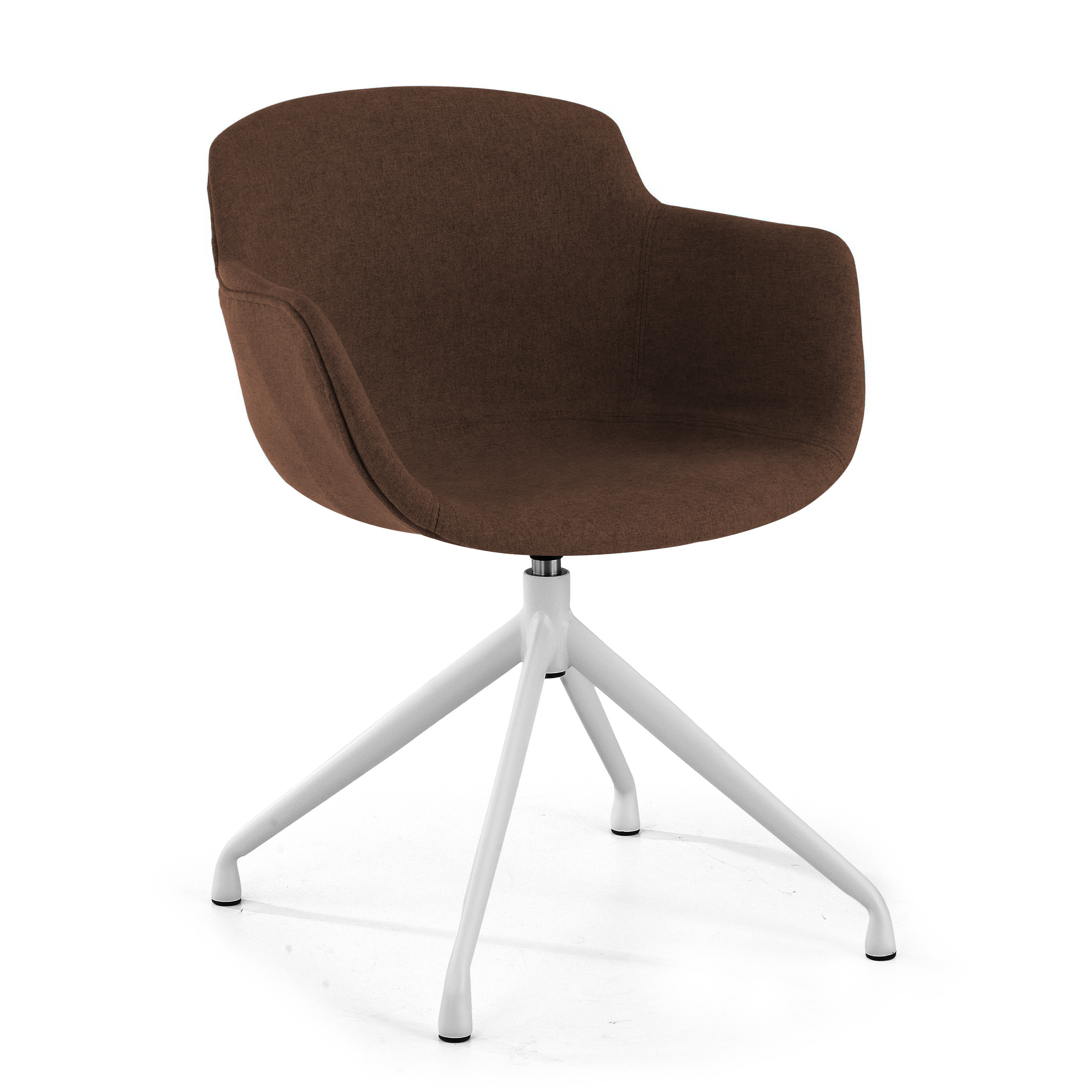 silla confidente marron ivonne base piramide tela 1