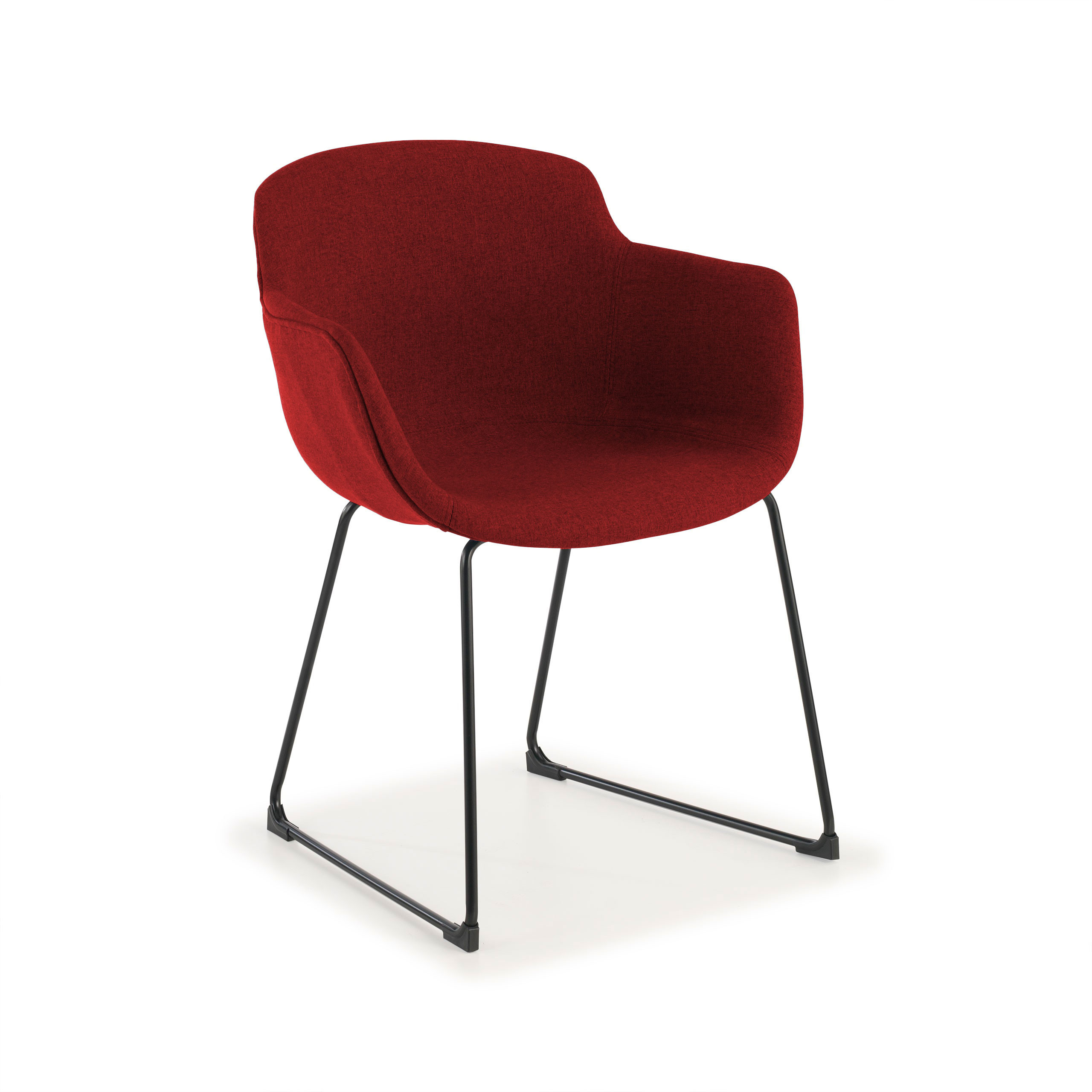 silla confidente rojo ivonne estructura patin malla 1