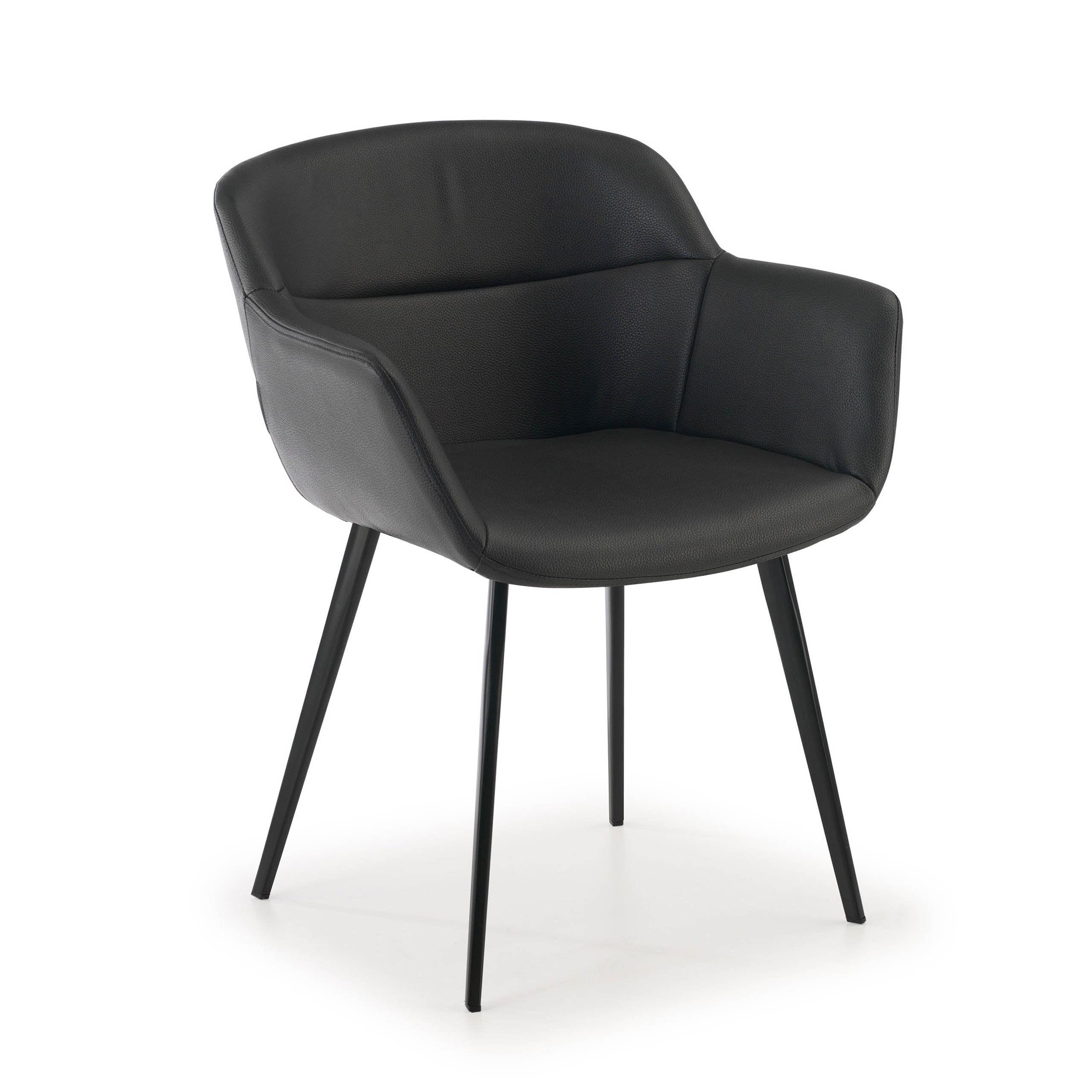 silla confidente negro anne 4 patas piel sintetica 1