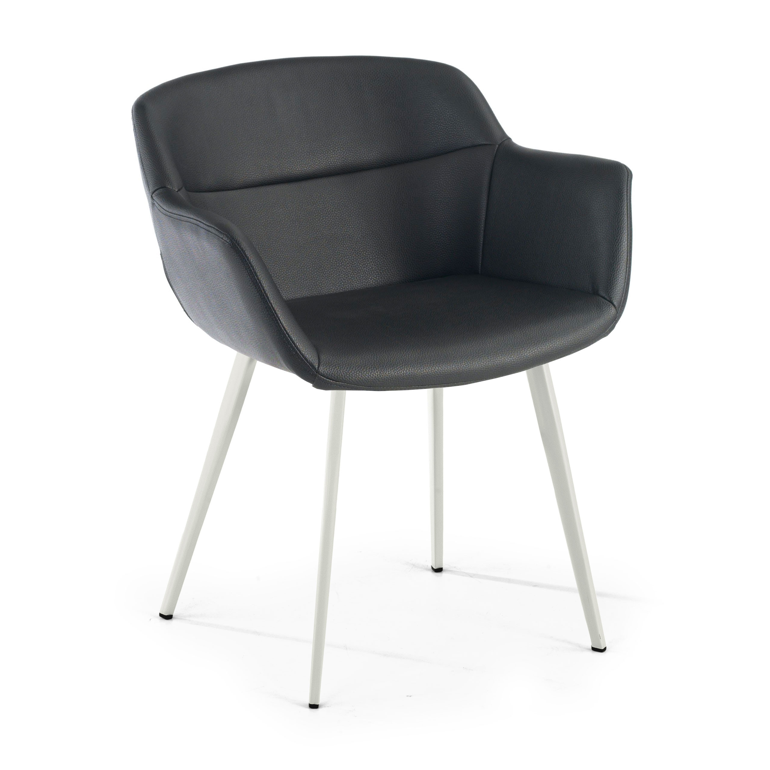 silla confidente negro anne 4 patas piel sintetica 1