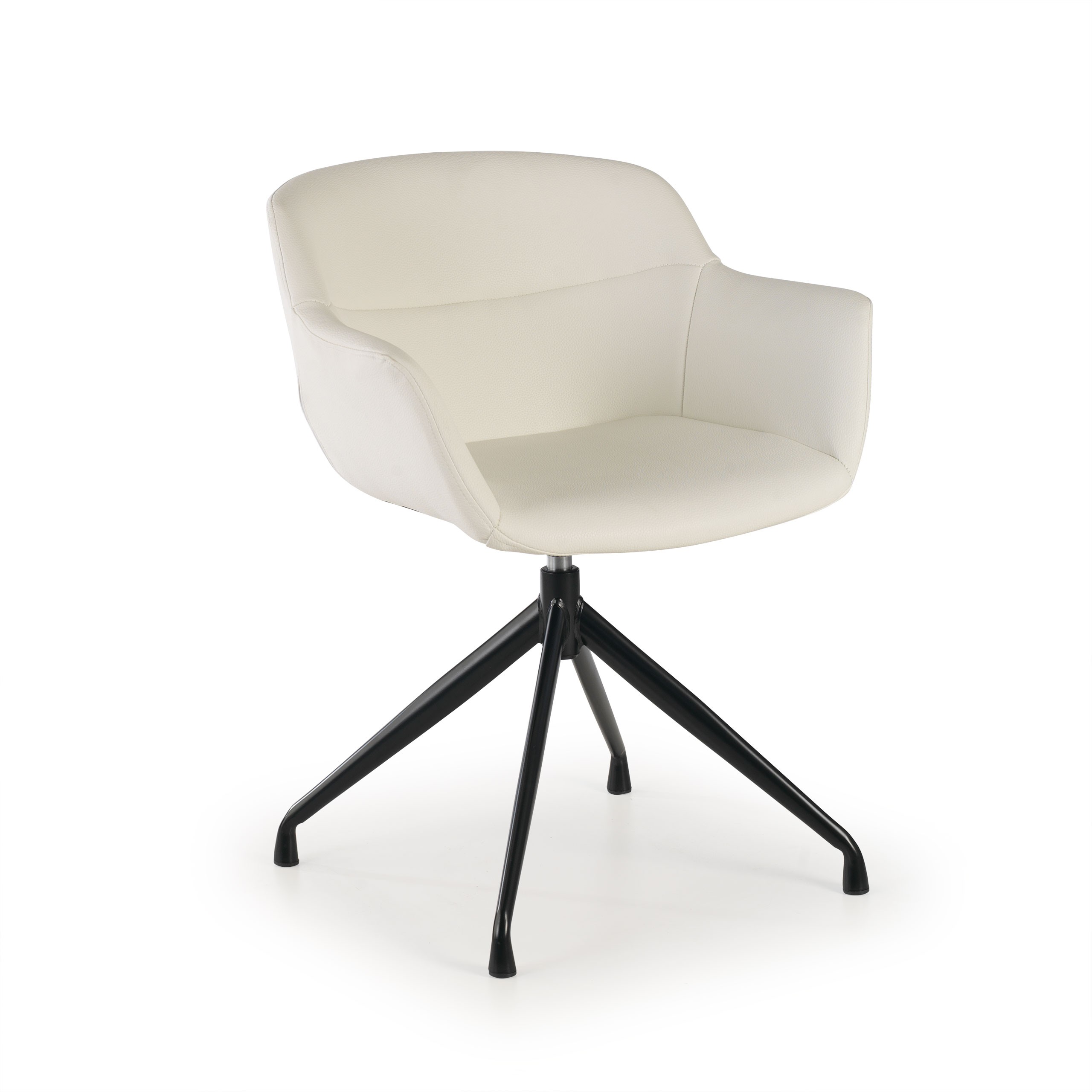 silla confidente blanco anne base piramide piel sintetica 1