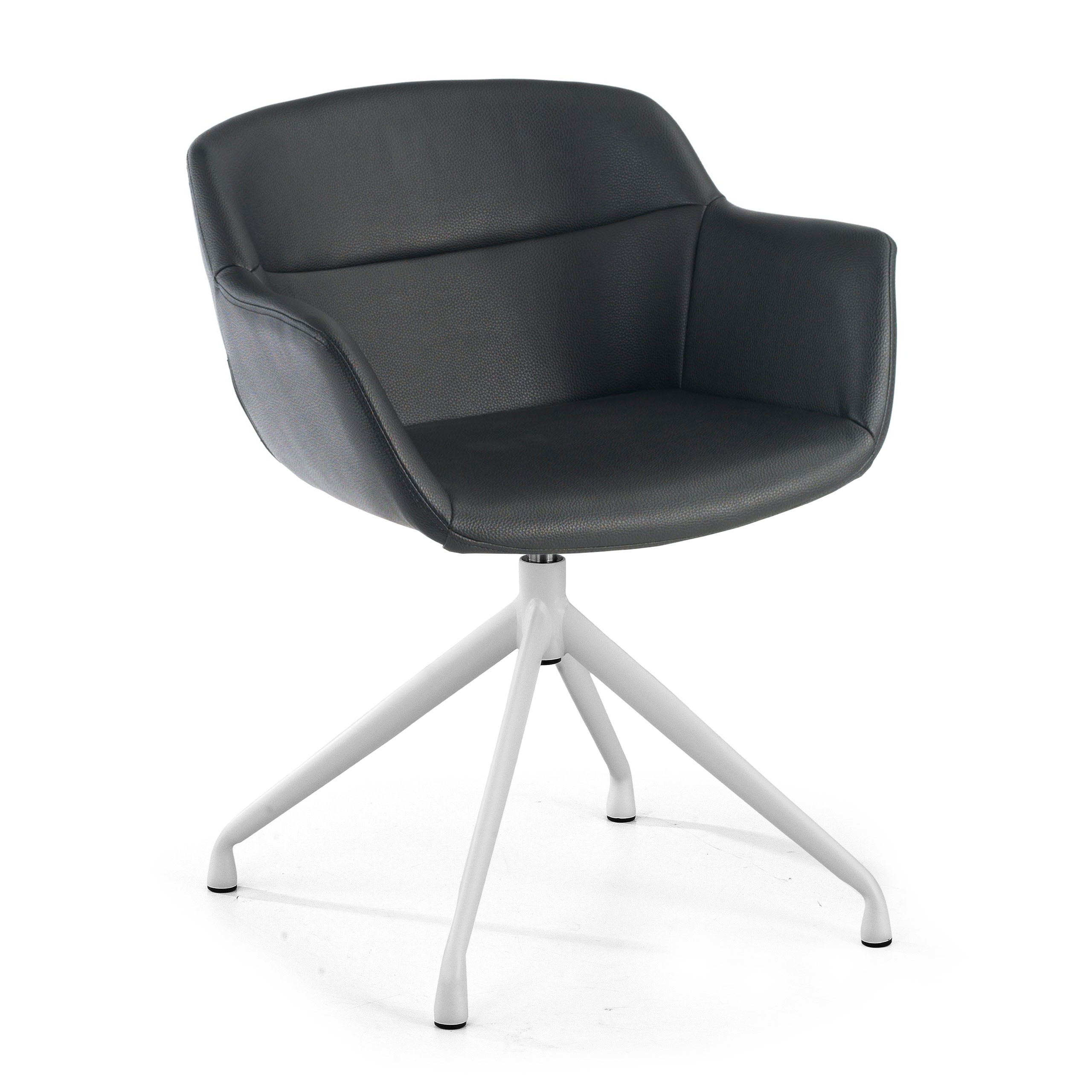 silla confidente negro anne base piramide piel sintetica 1