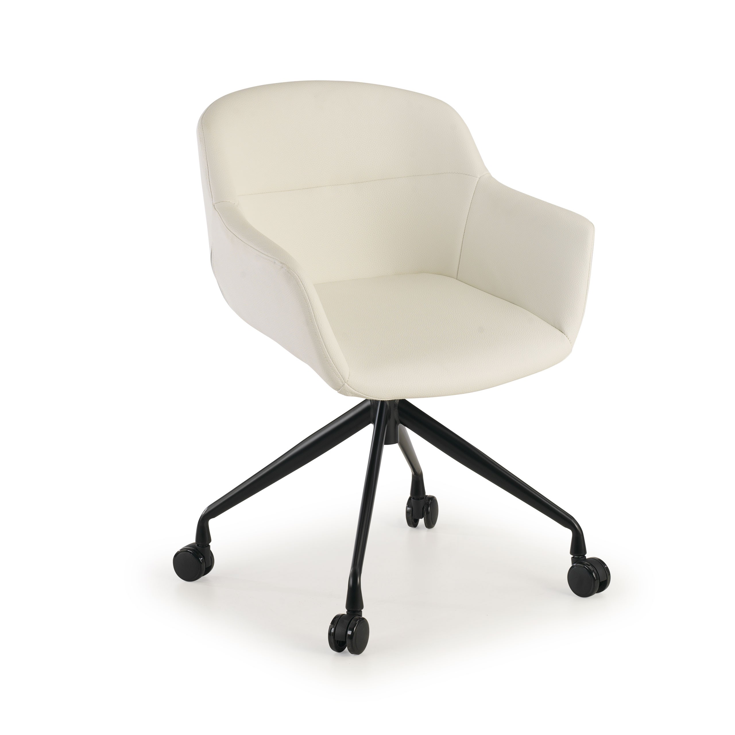 silla confidente blanco anne con ruedas piel sintetica 1