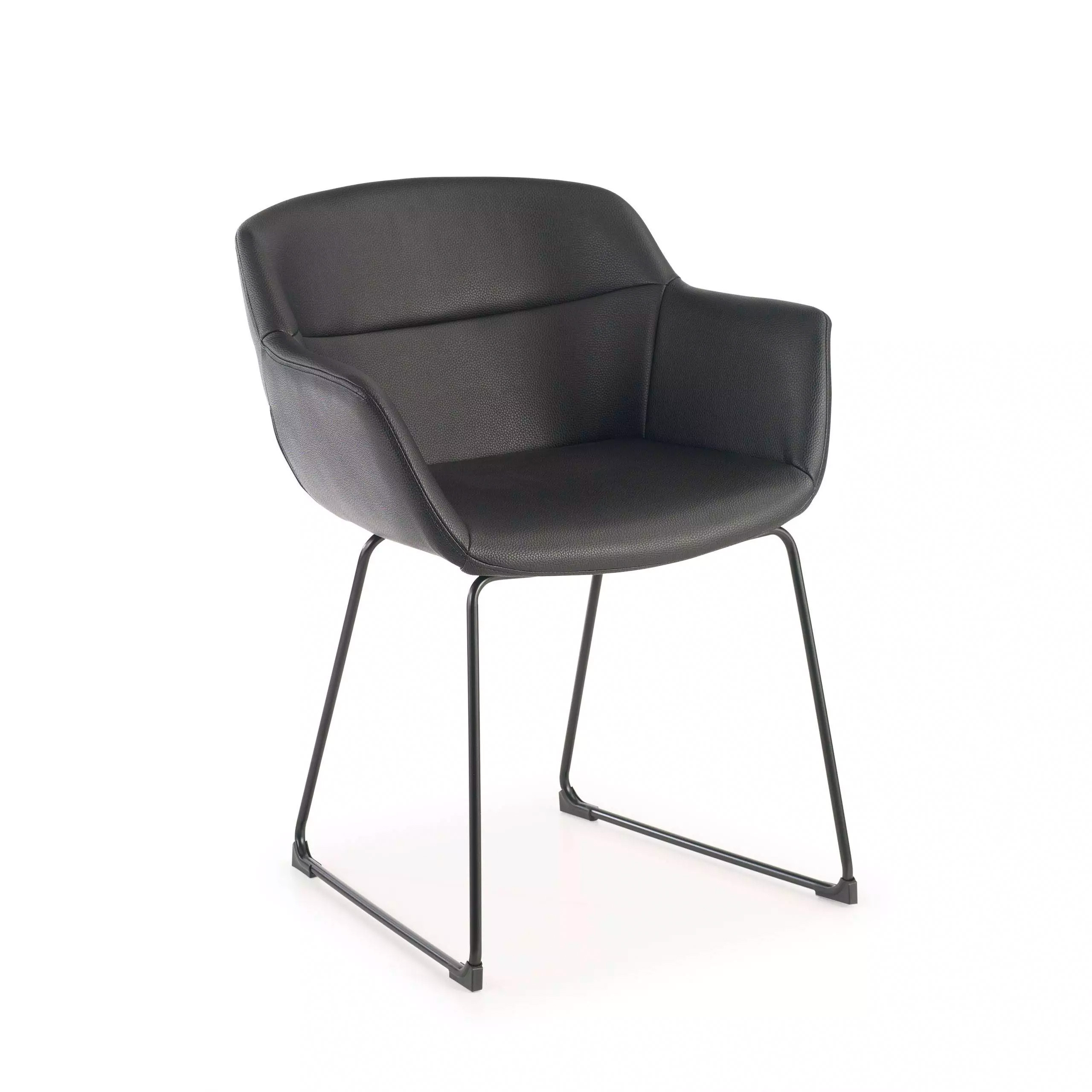 silla confidente negro anne patin piel sintetica 1