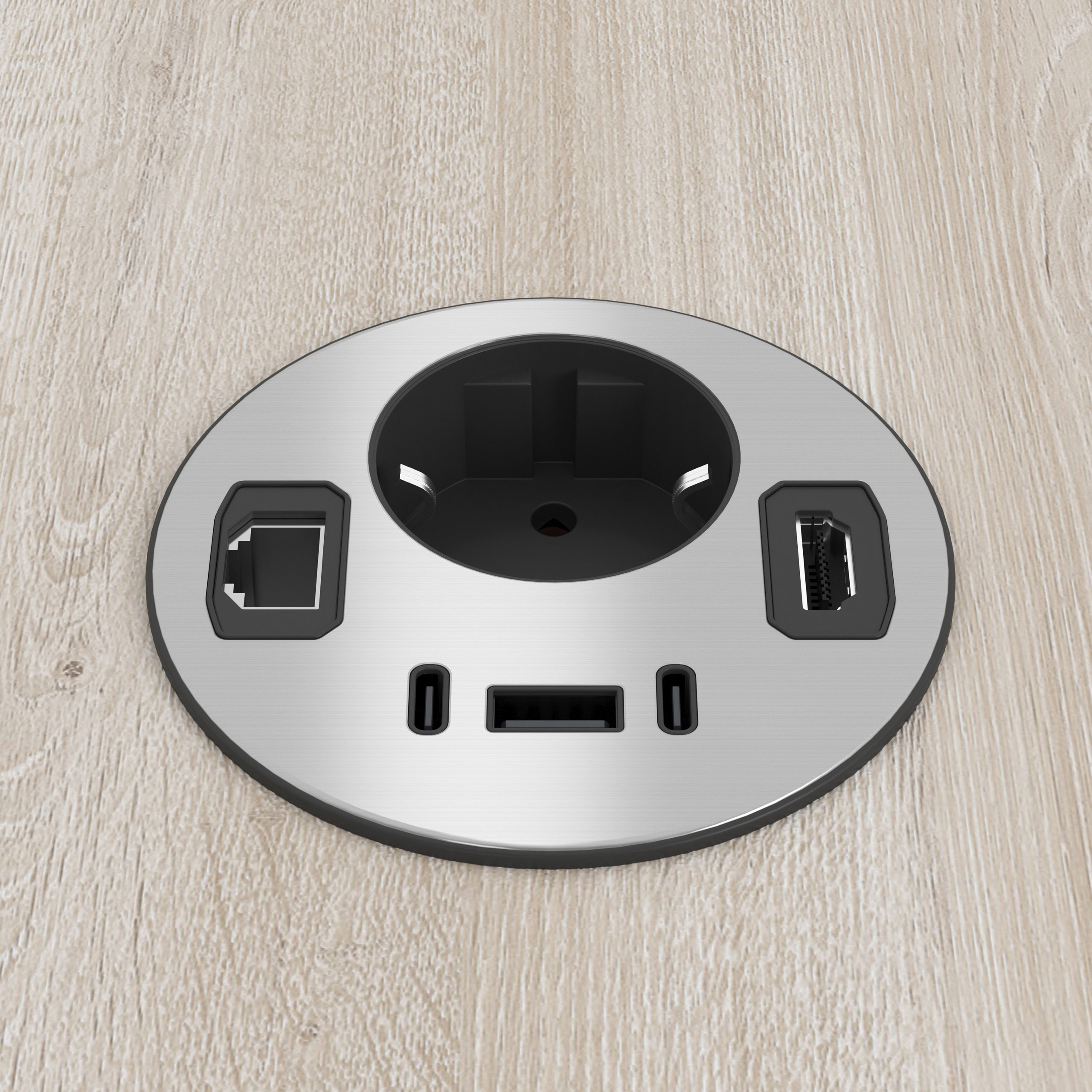 pasacables cromado powerhub 1