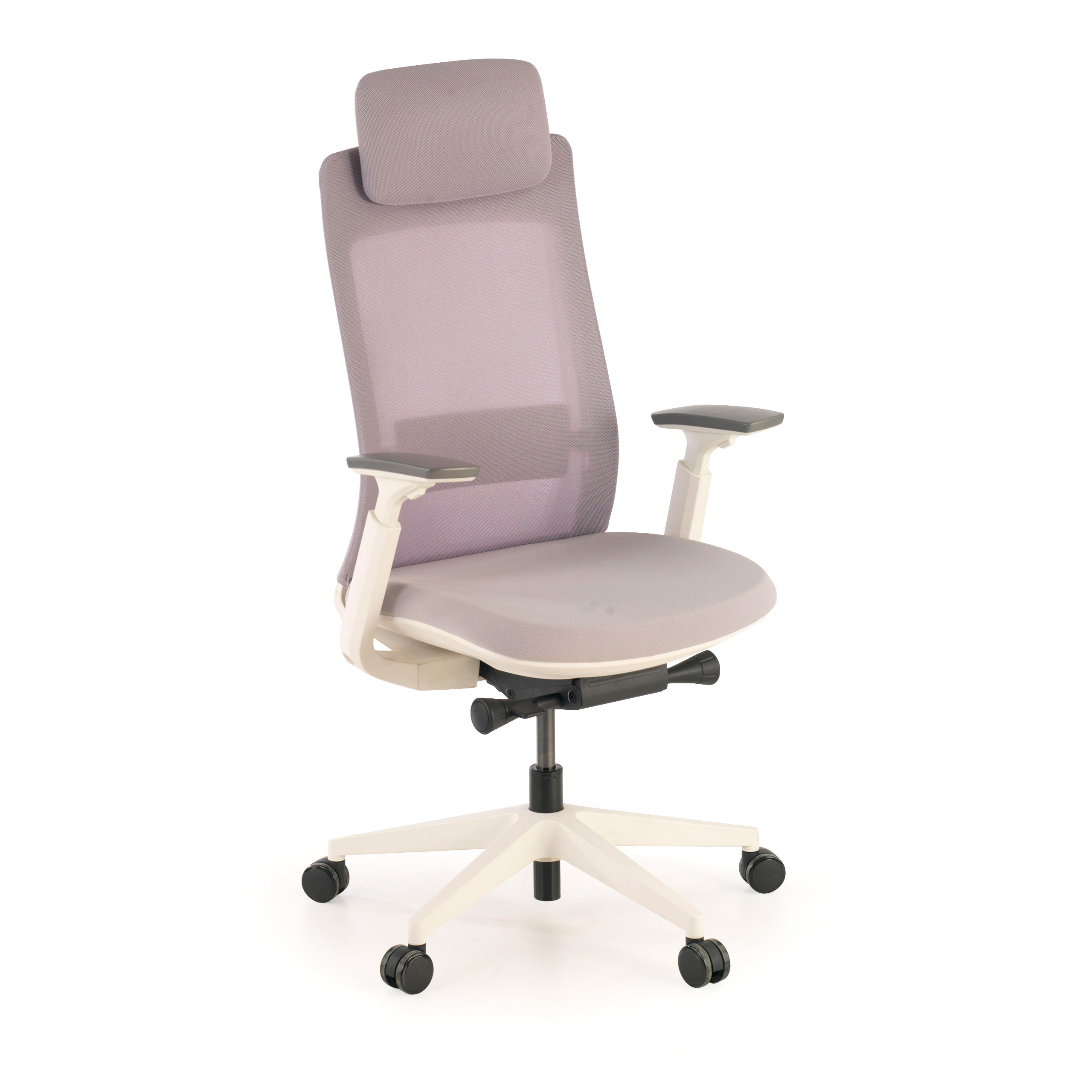silla giratoria gris reflect estructura blanca tela 1