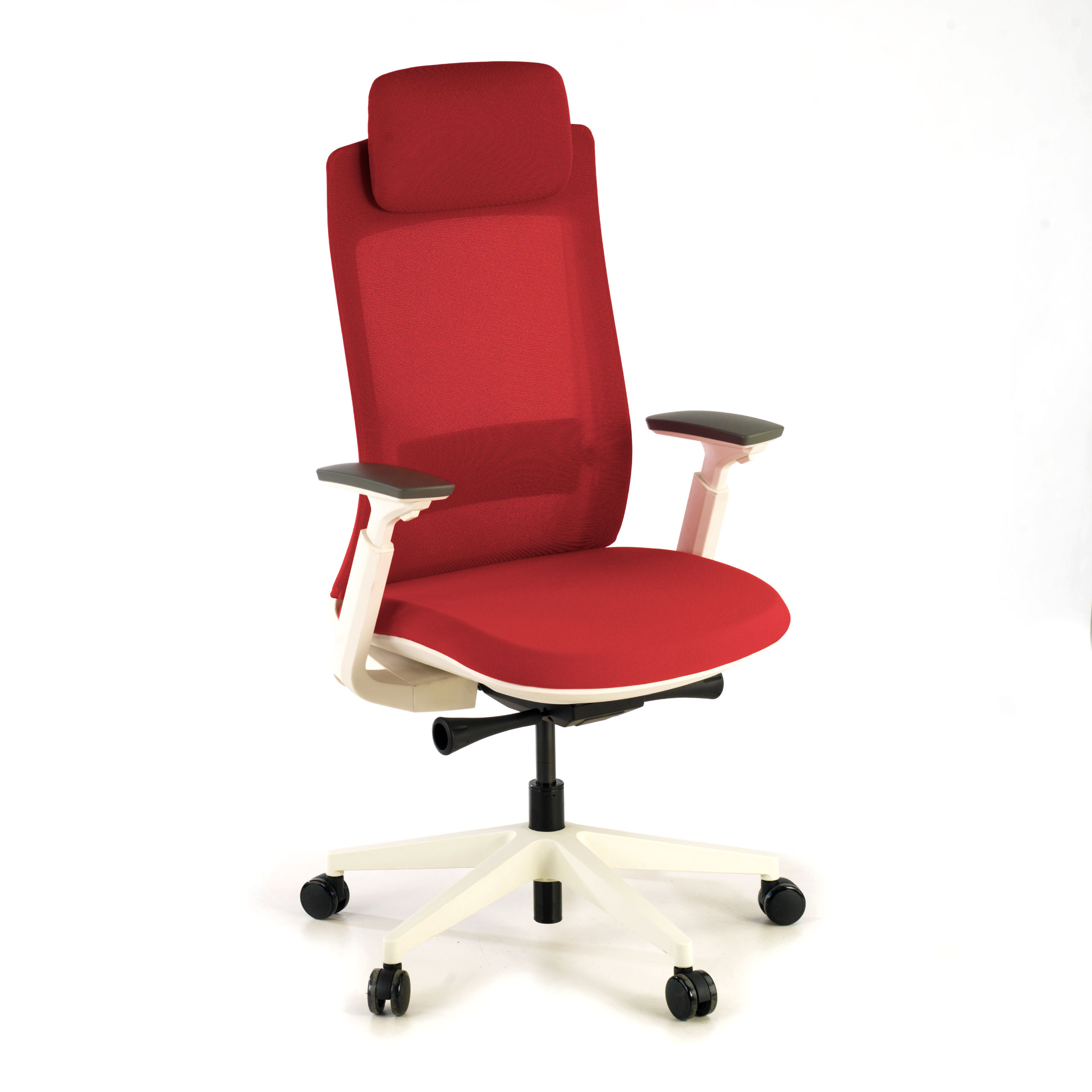 silla giratoria rojo reflect estructura blanca tela 1