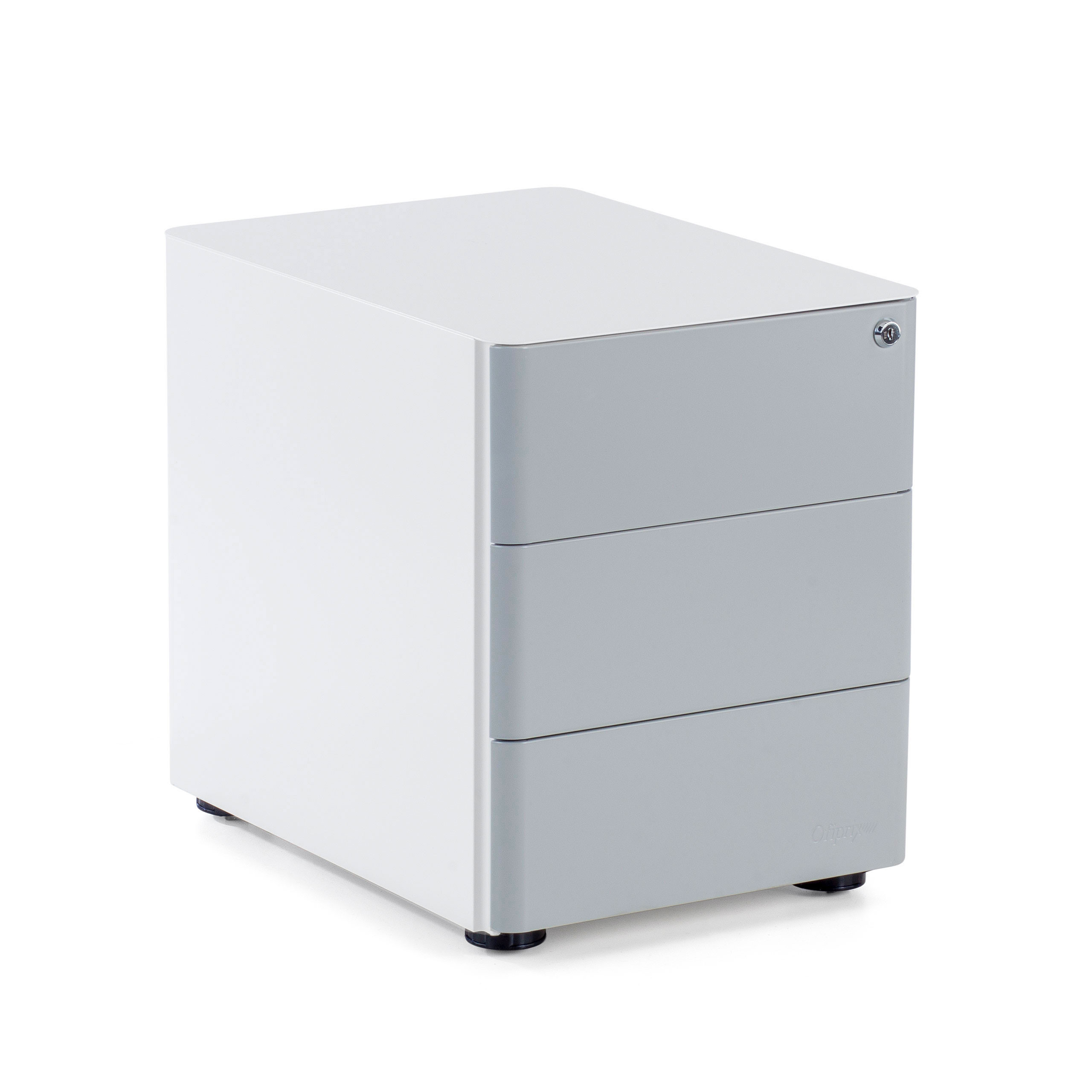 cajonera de escritorio blanco gris moby 3 cajones 1