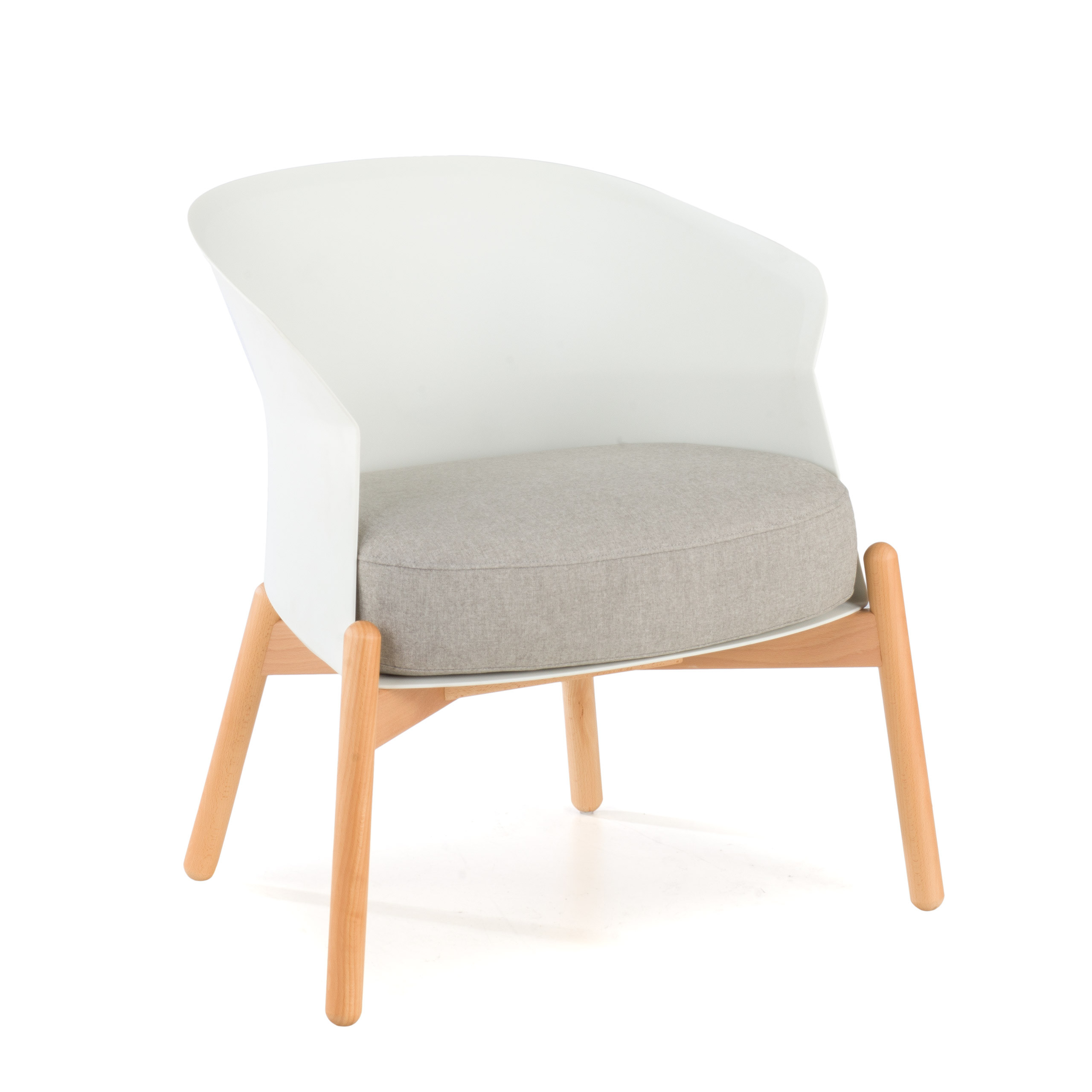 sillon para sala de espera blanco winnie patas de metal tela 1
