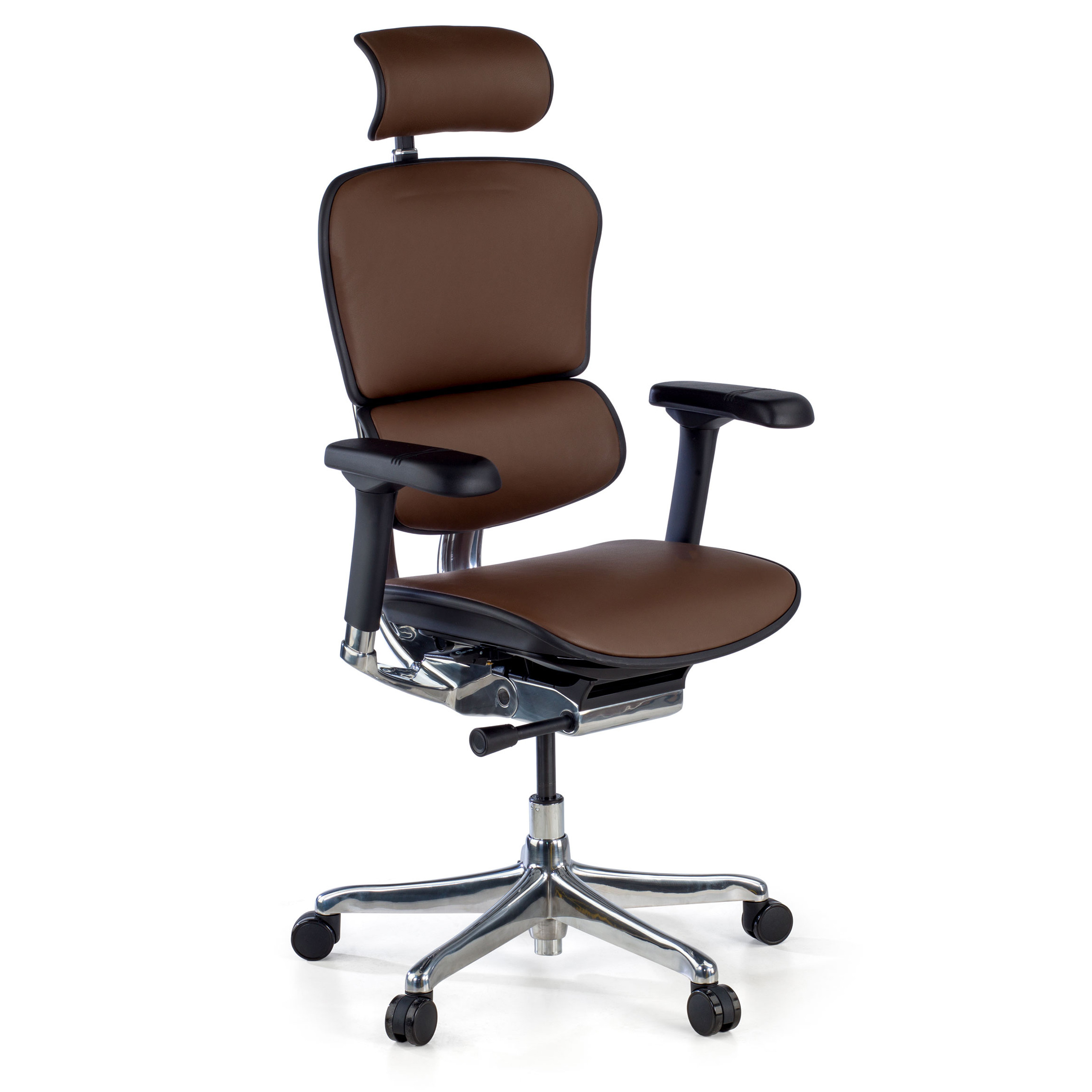silla ergonomica marron cafe ergohuman elite estructura negra piel natural piel natural 1