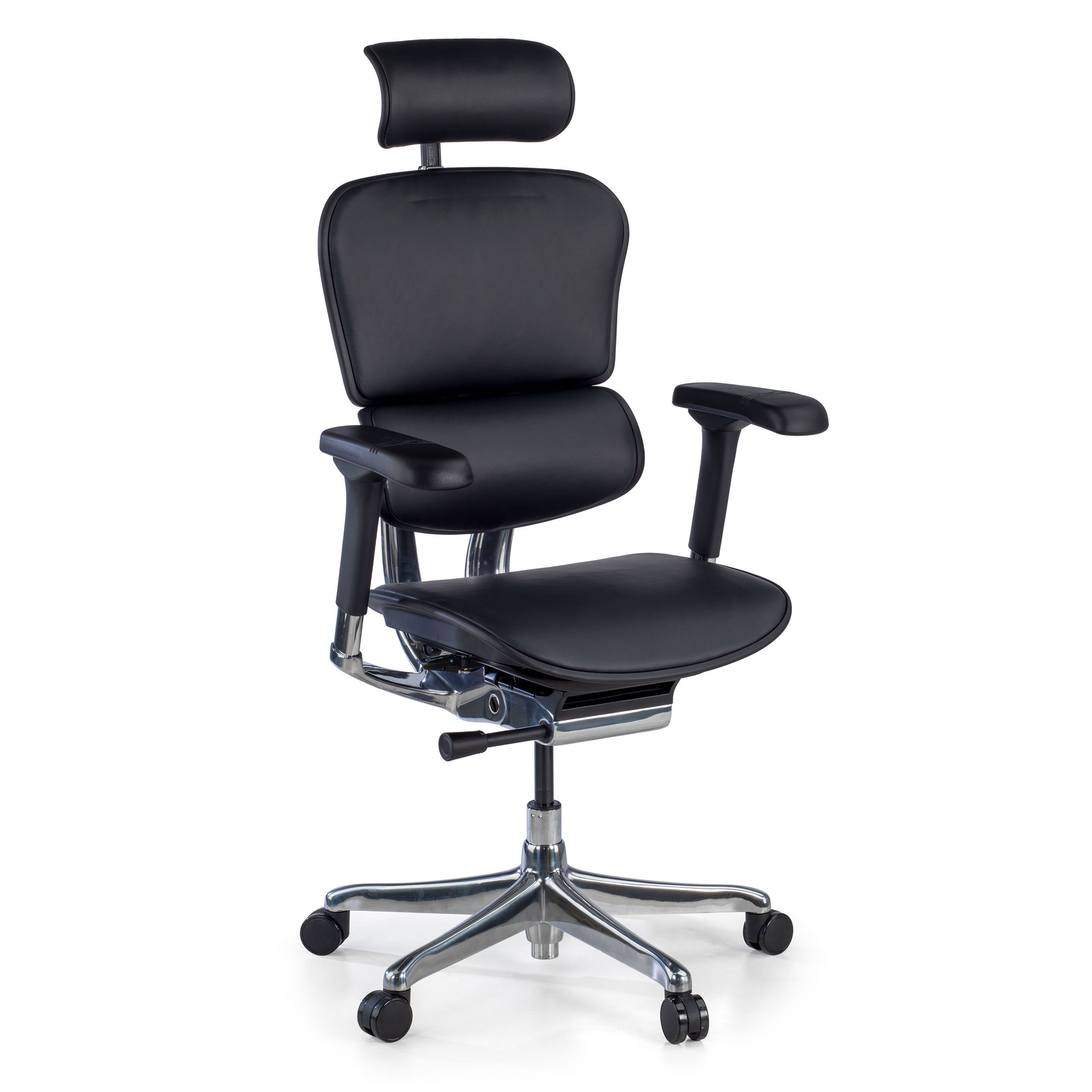 silla ergonomica negro ergohuman elite estructura negra piel natural piel natural 1