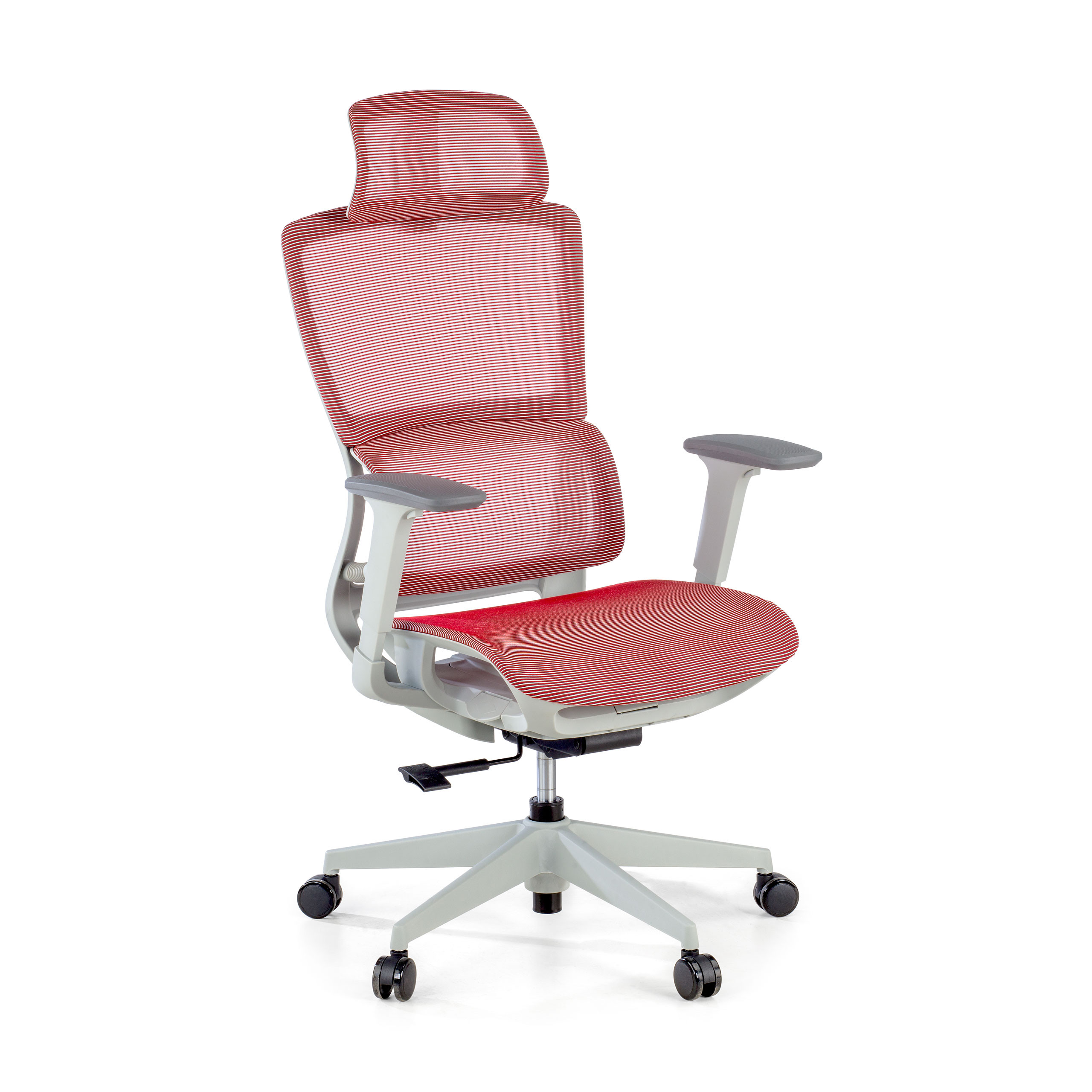 silla ergonomica rojo gravity estructura blanca malla 1