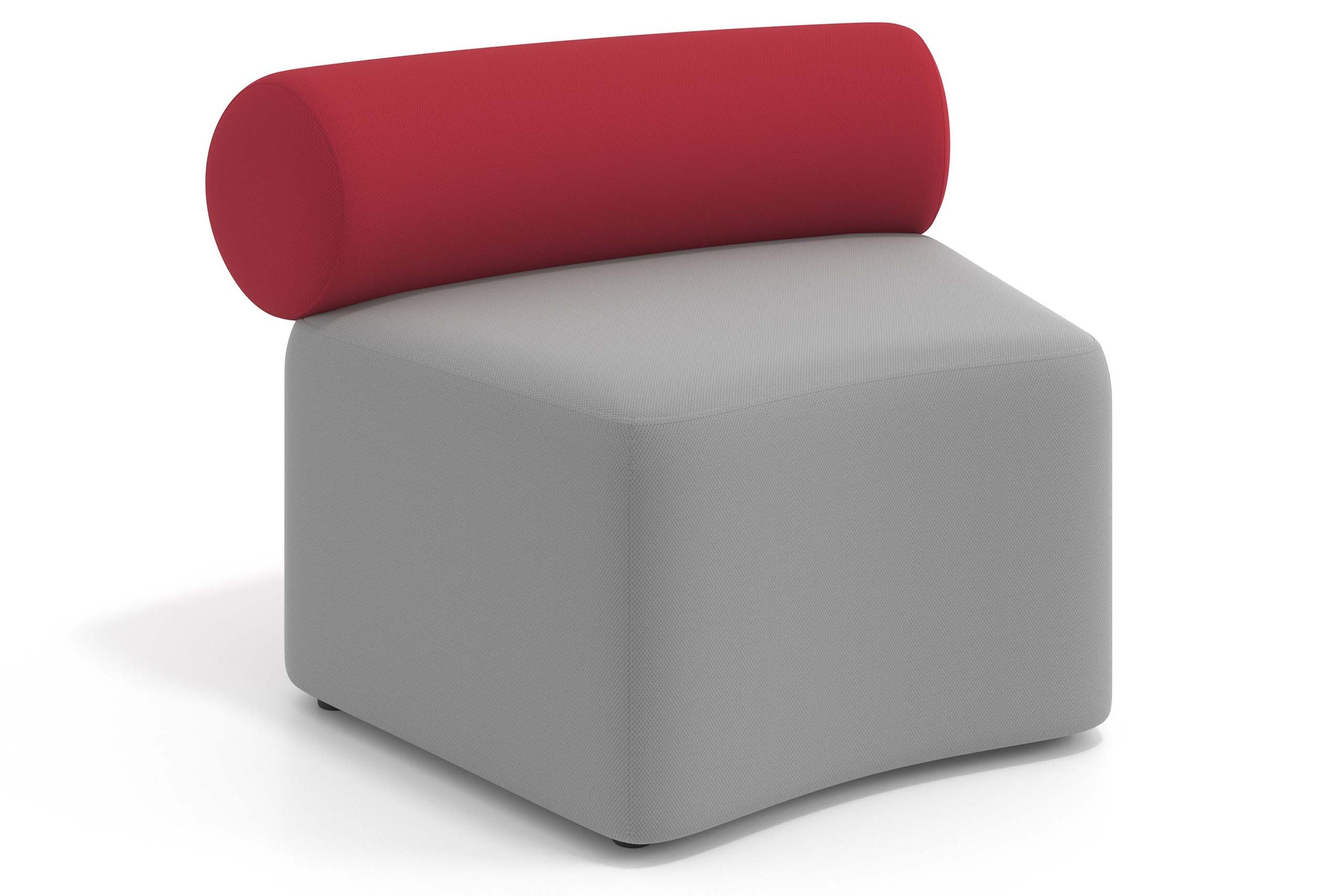 sofa para oficina gris rojo 1