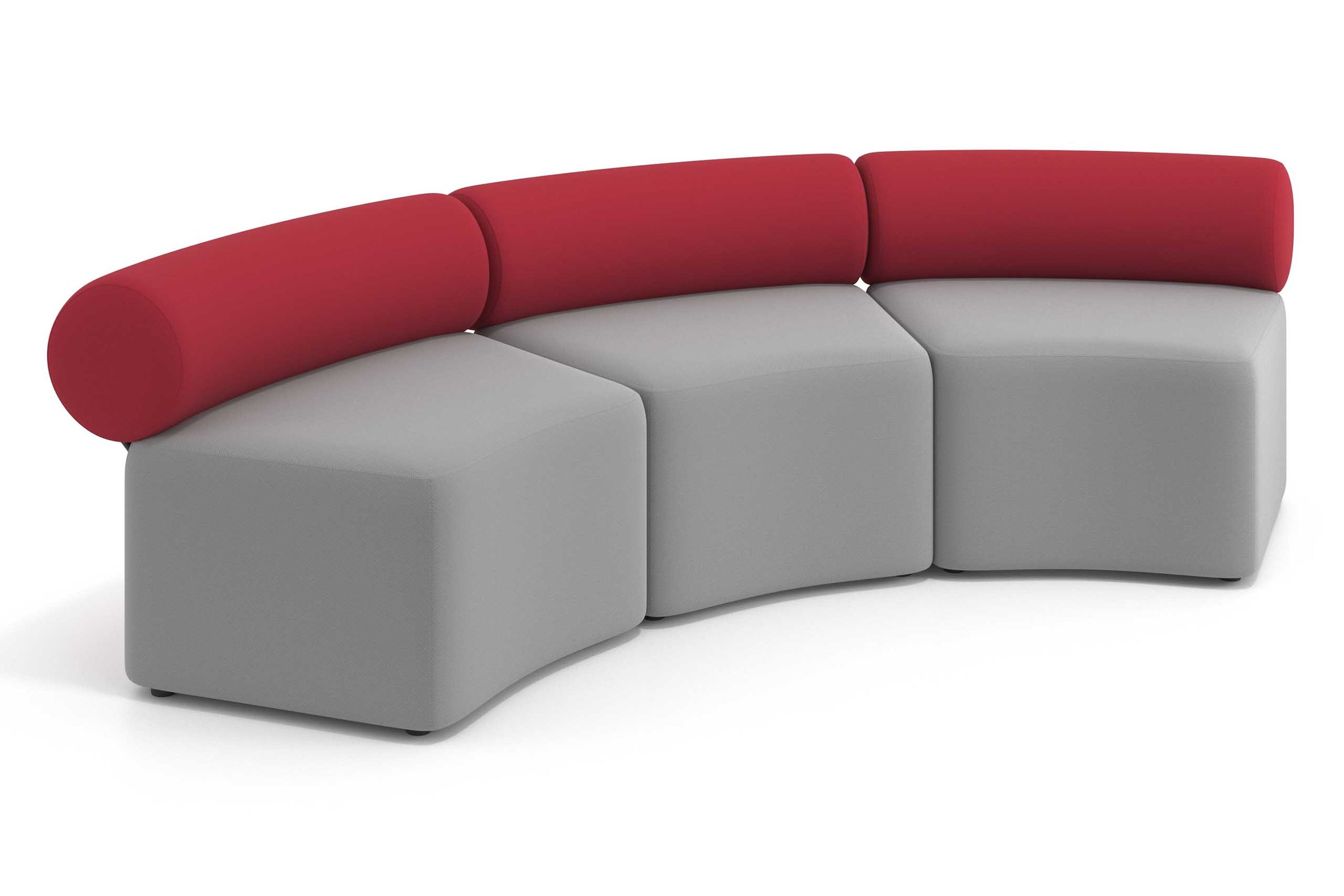sofa para oficina gris rojo 1