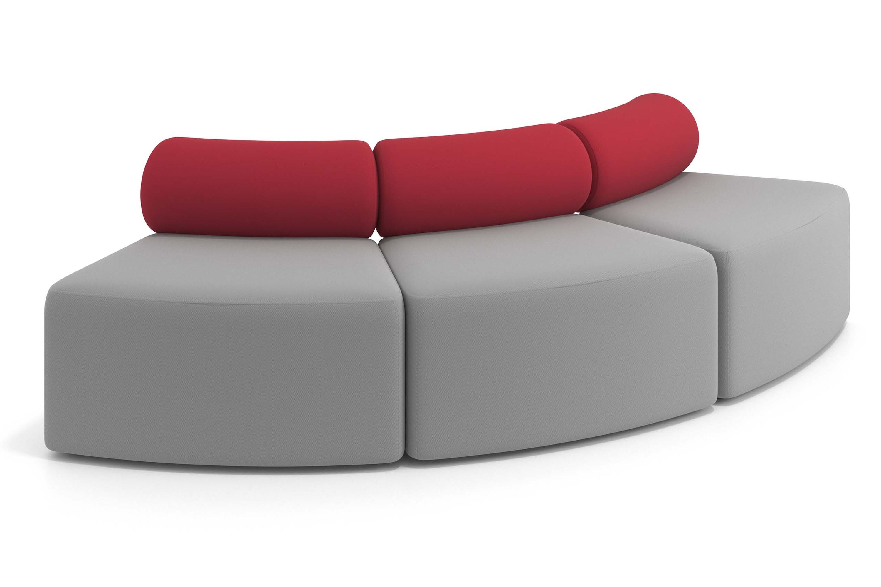 sofa para oficina gris rojo 1