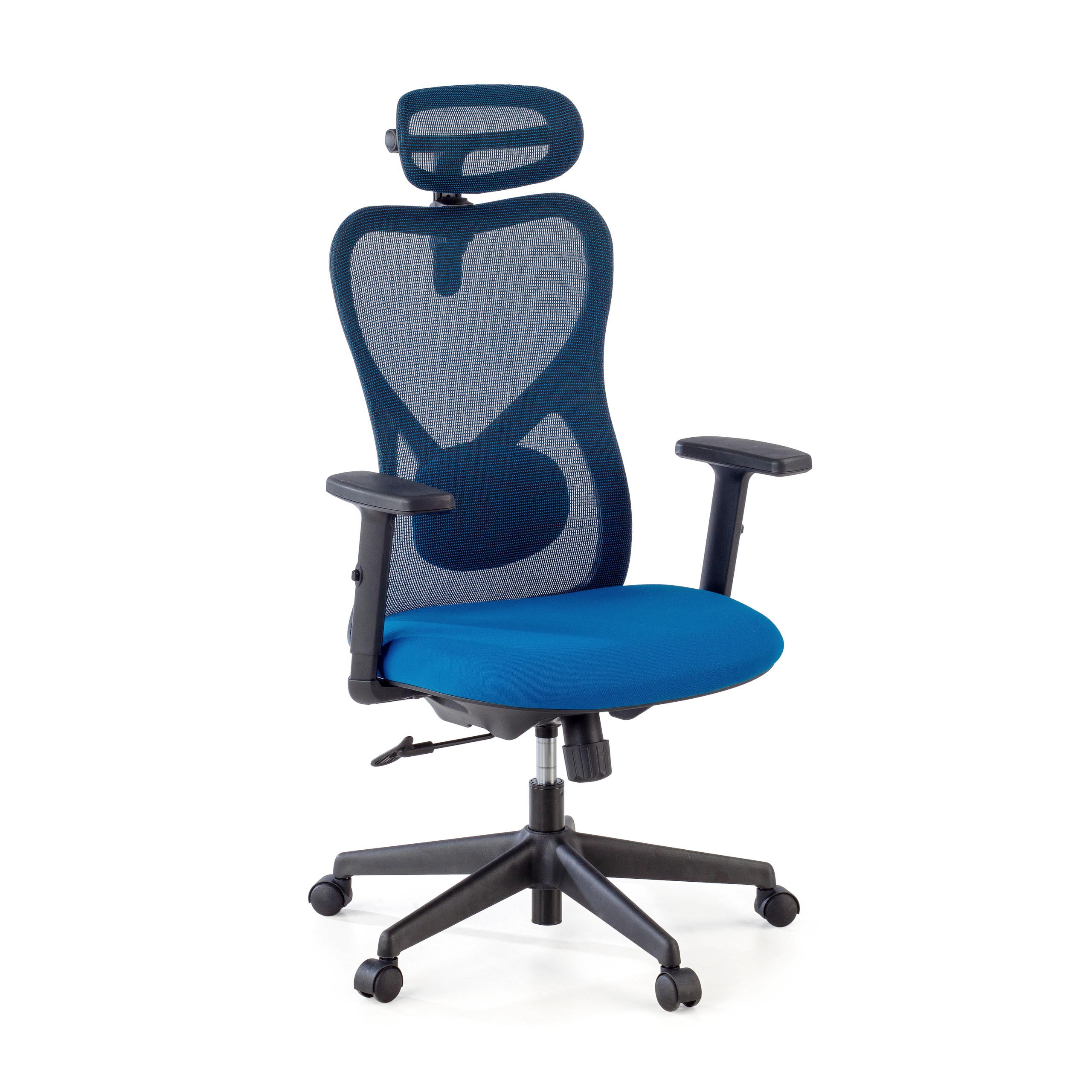 silla ergonomica azul prime estructura negra malla 1