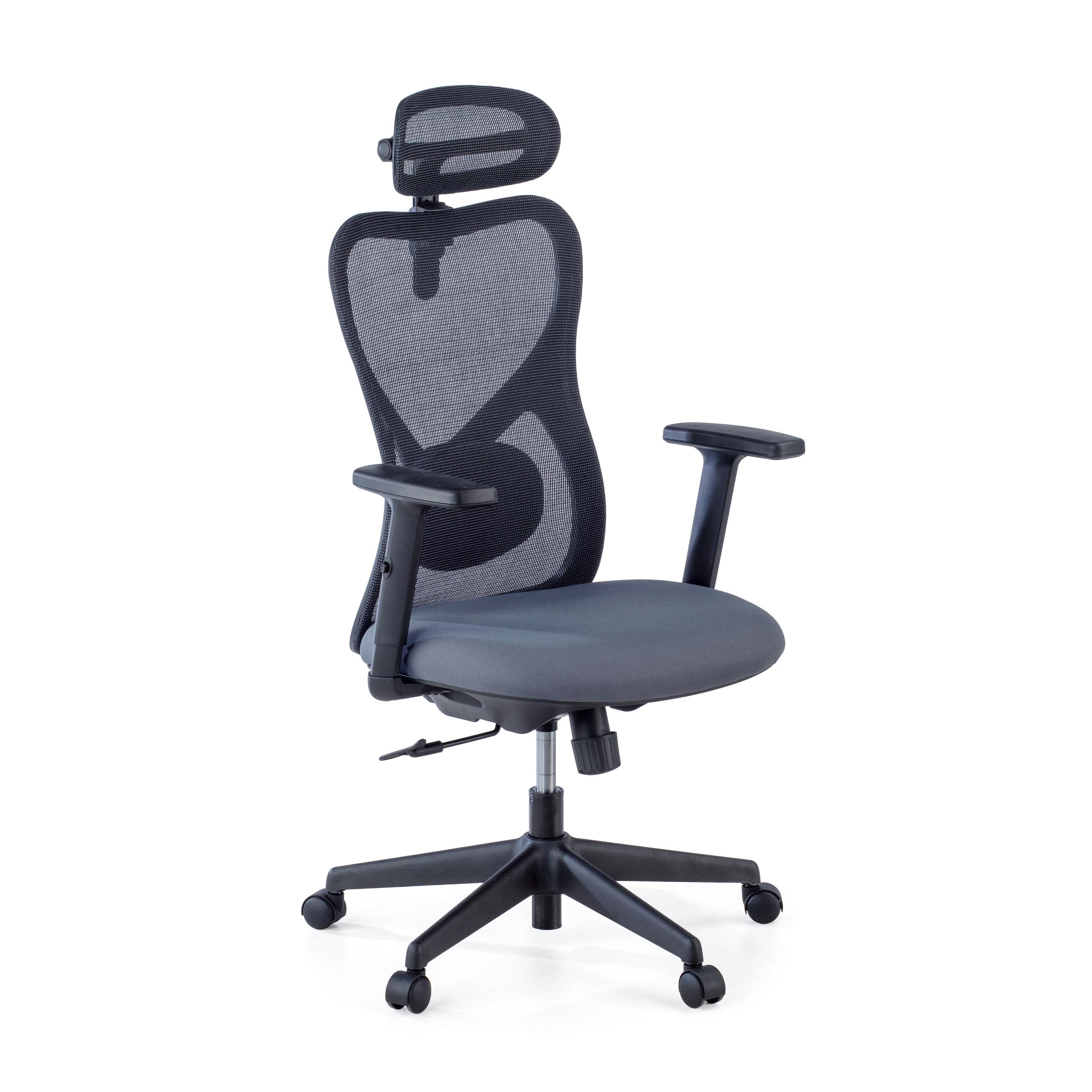 silla ergonomica gris prime estructura negra malla 1