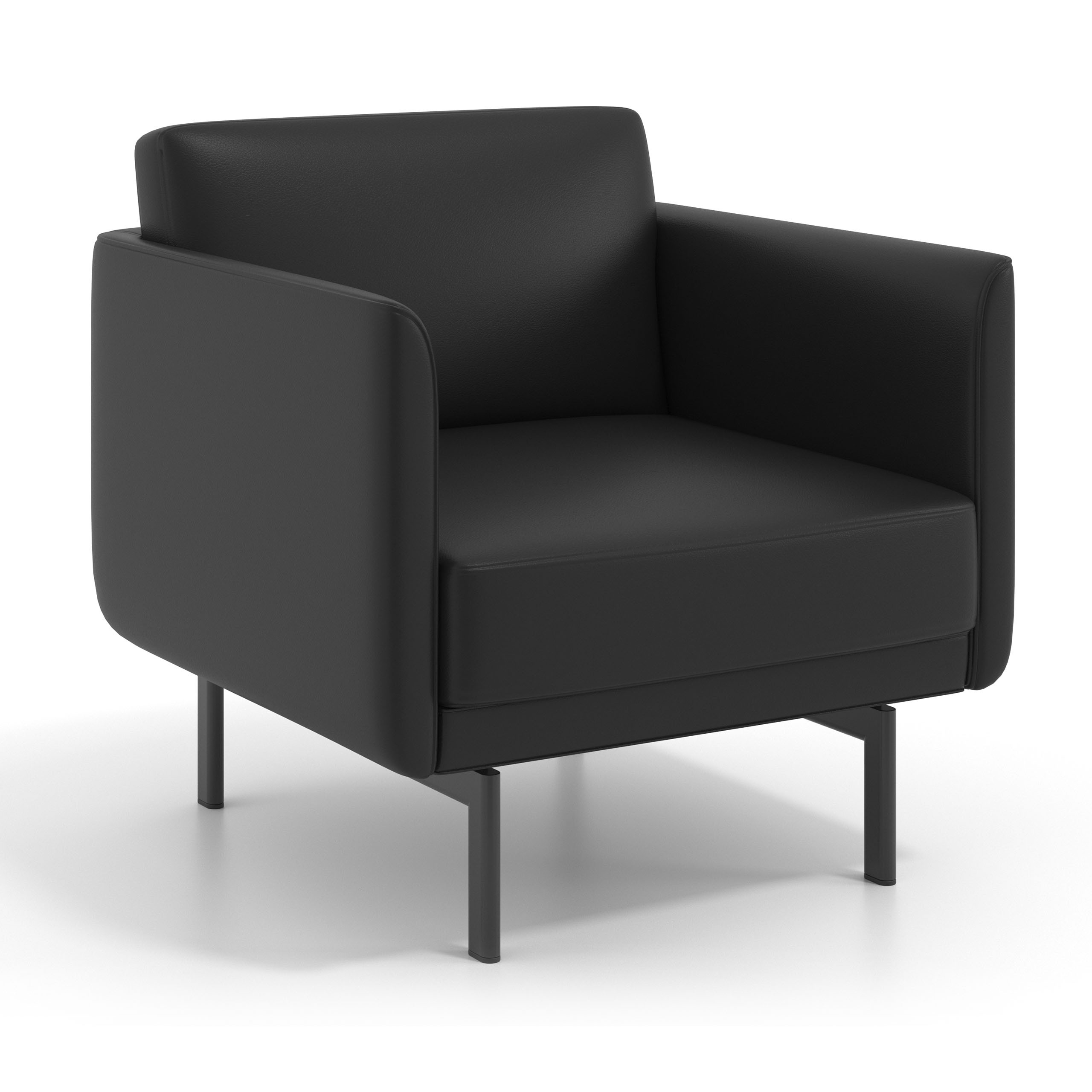 sofa para oficina negro malmo simil piel 1 plaza 1