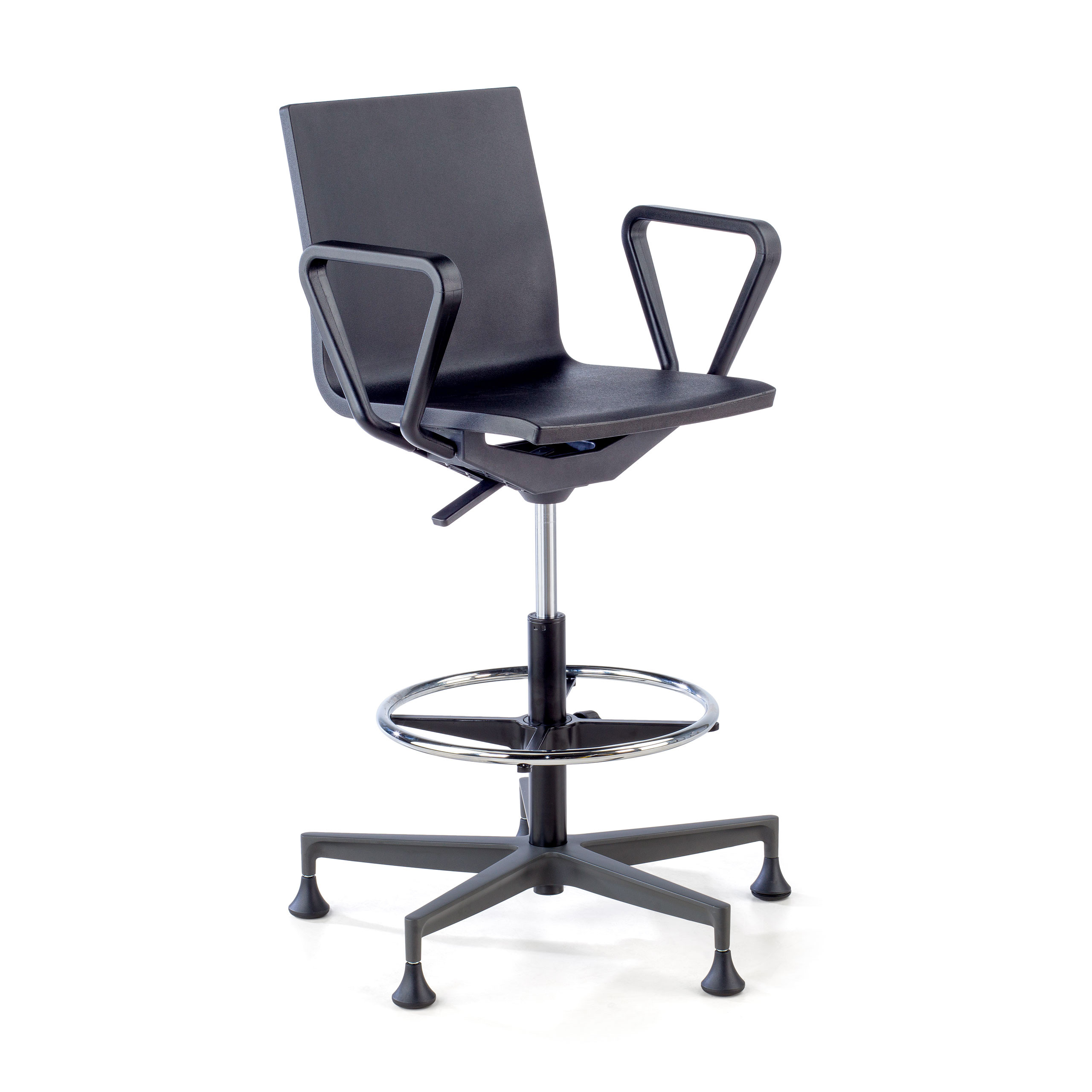 taburete de trabajo y laboratorio negro orbit plastico 1