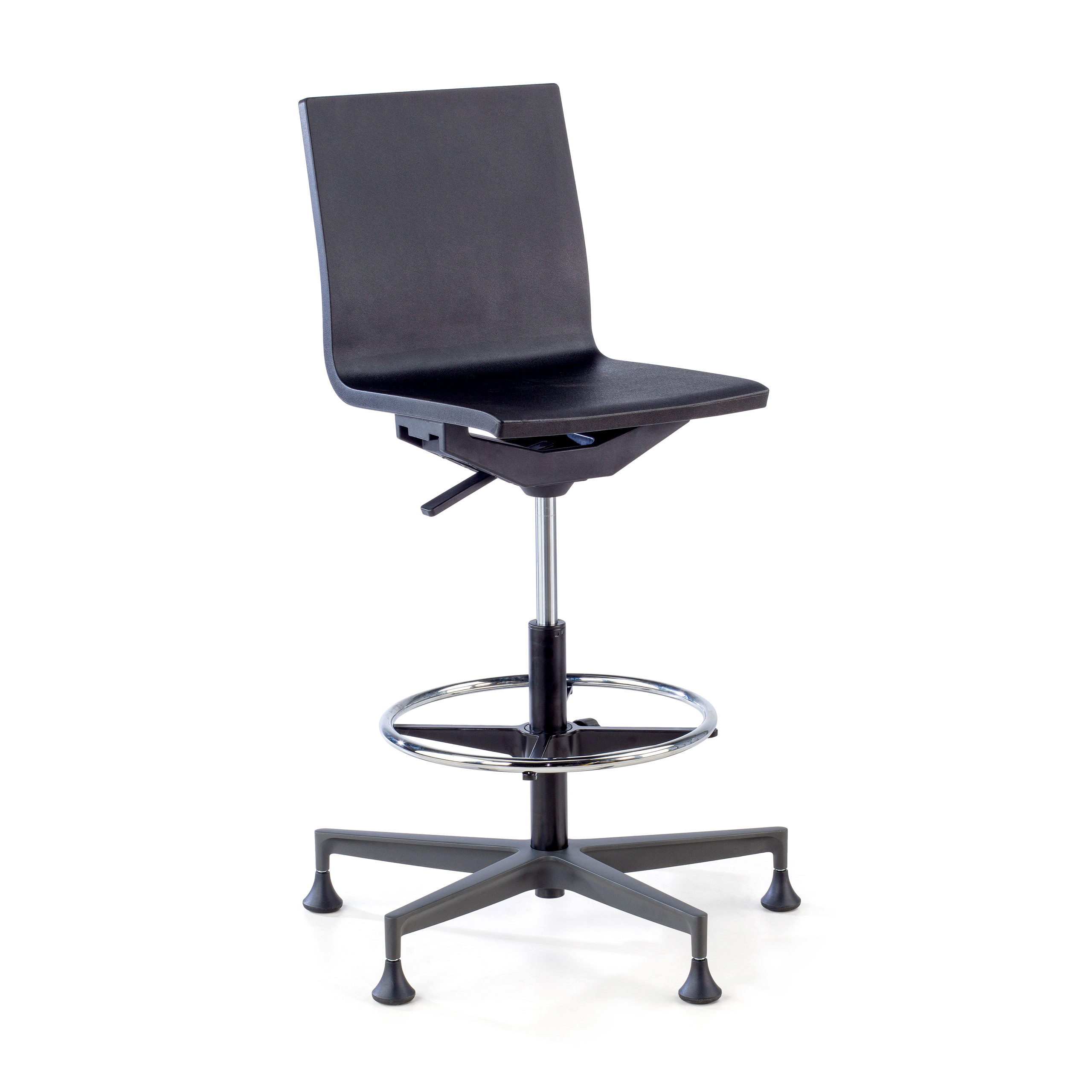 taburete de trabajo y laboratorio negro orbit plastico 1