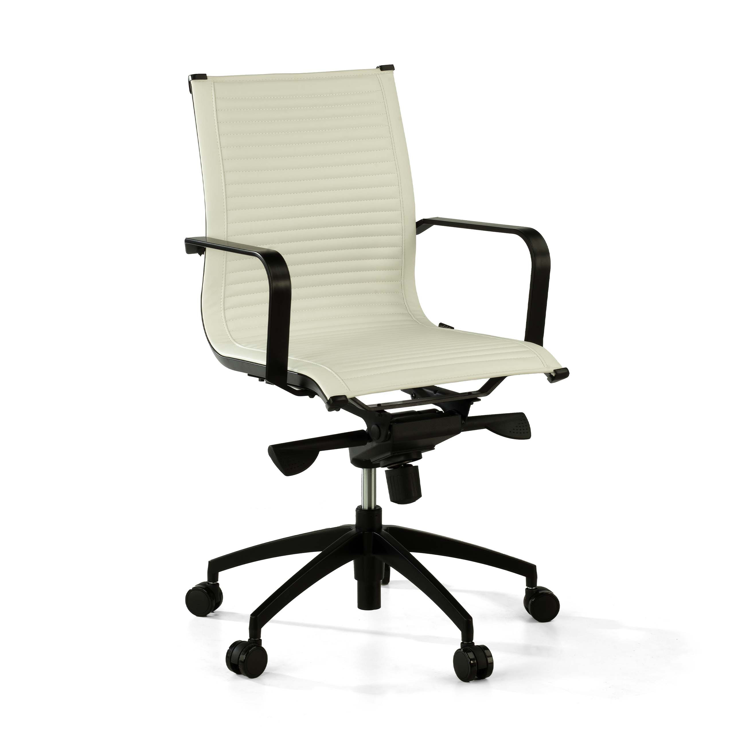 sillon de oficina blanco croma estructura negra ecopiel piel sintetica 1