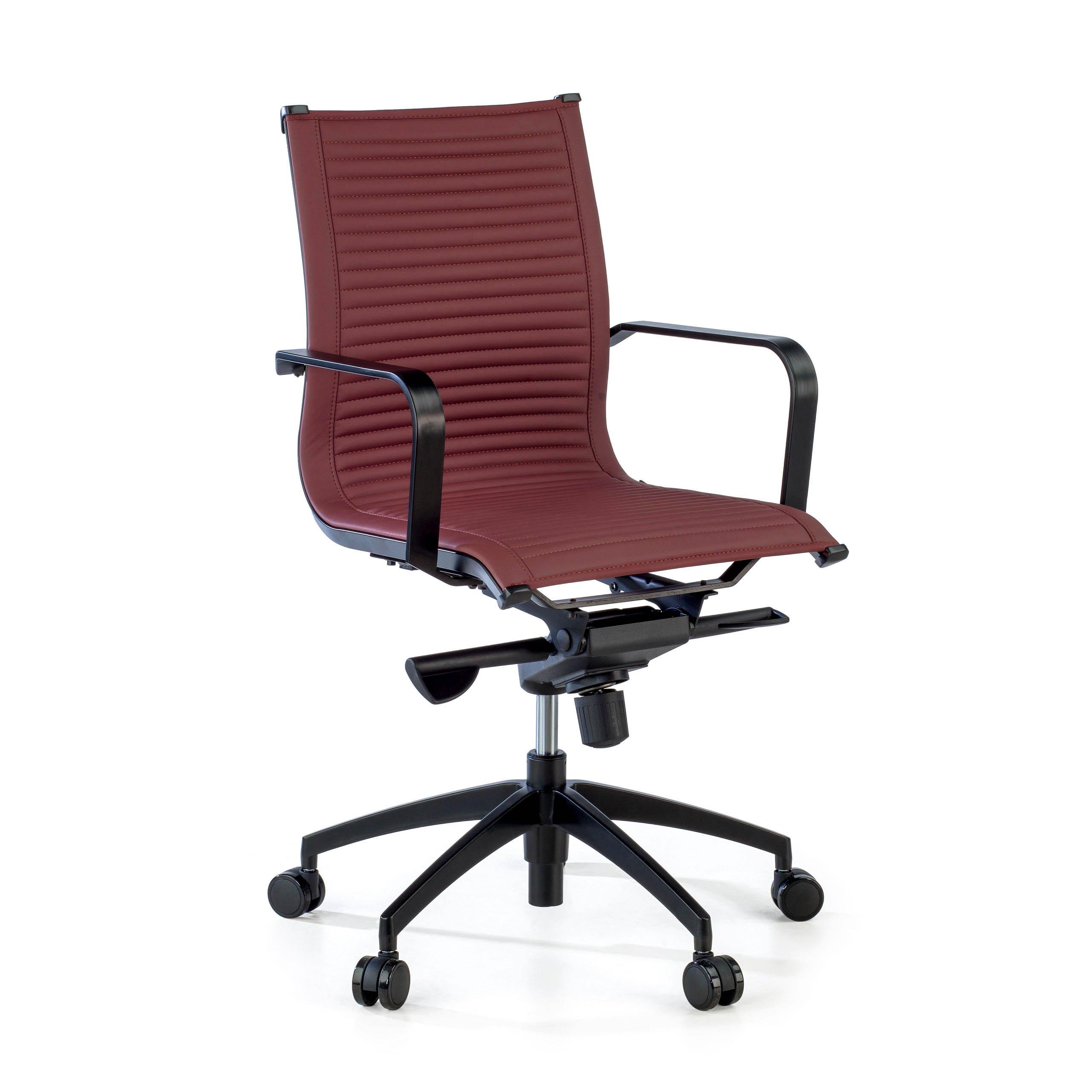 sillon de oficina rojo croma estructura negra ecopiel piel sintetica 1
