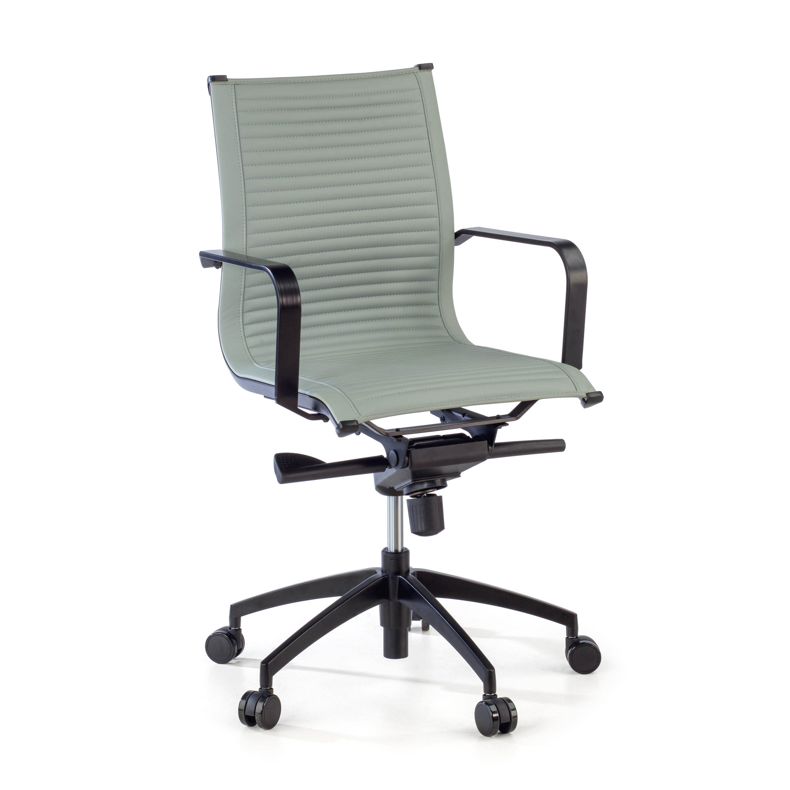 sillon de oficina gris croma estructura negra ecopiel piel sintetica 1